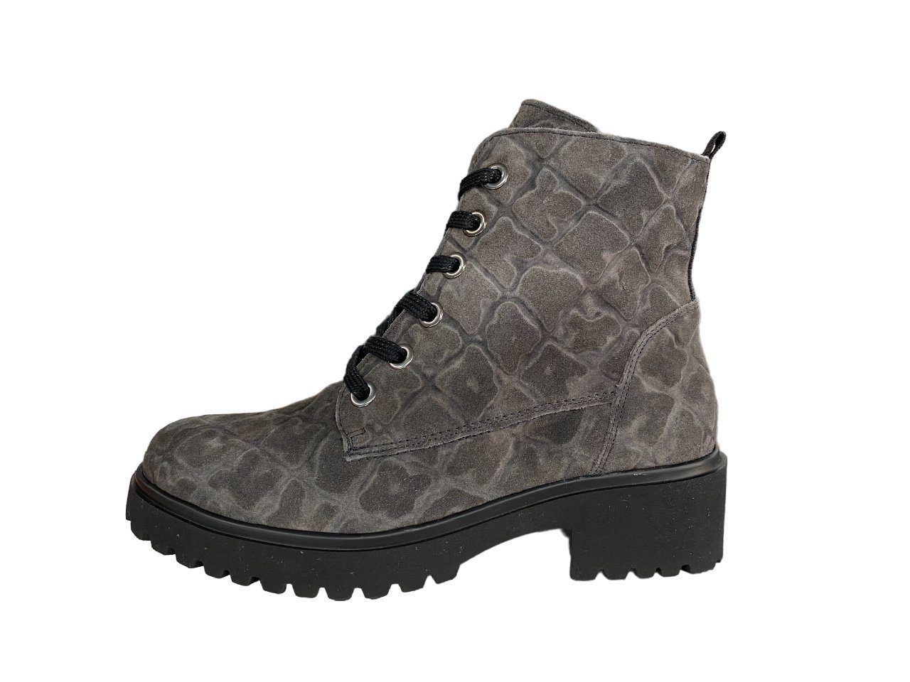 Waldläufer WALDLAEUFER Damen Stiefelette H-Luise 716801-161-052 Quadri carbon Stiefelette