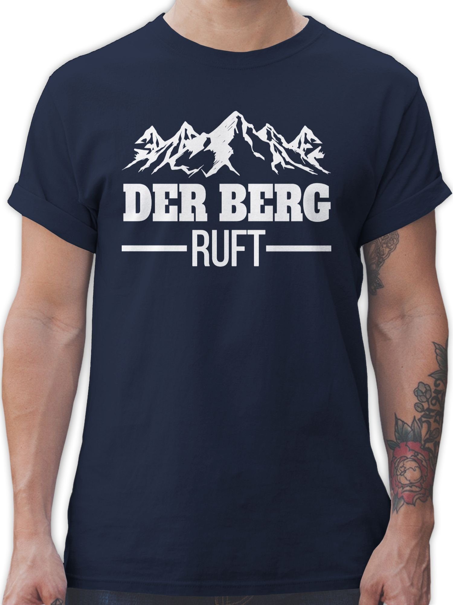 Shirtracer T-Shirt Der Berg ruft Apres Ski Party 02 Navy Blau
