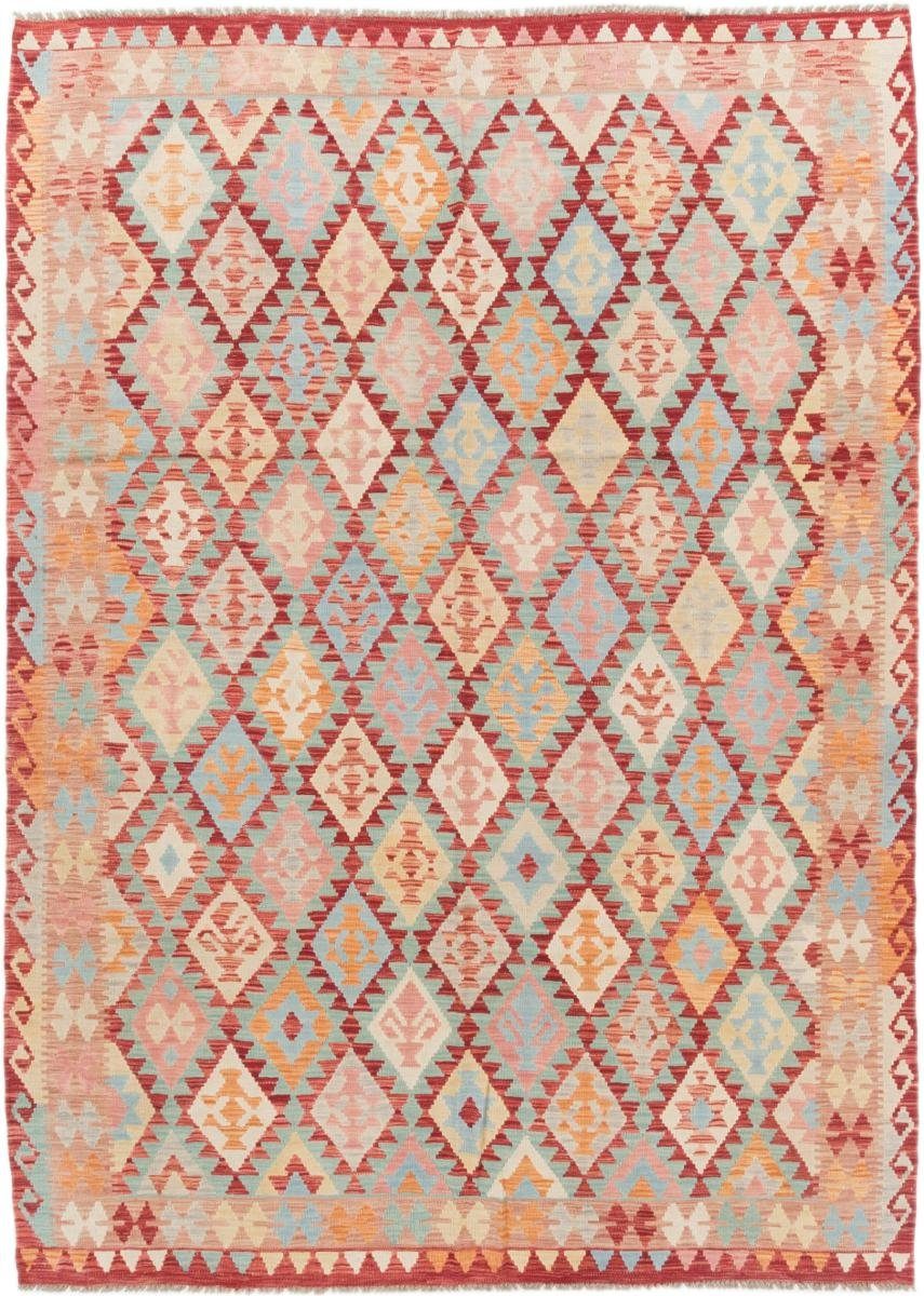 Orientteppich Kelim Afghan 207x285 Handgewebter Orientteppich, Nain Trading, rechteckig, Höhe: 3 mm