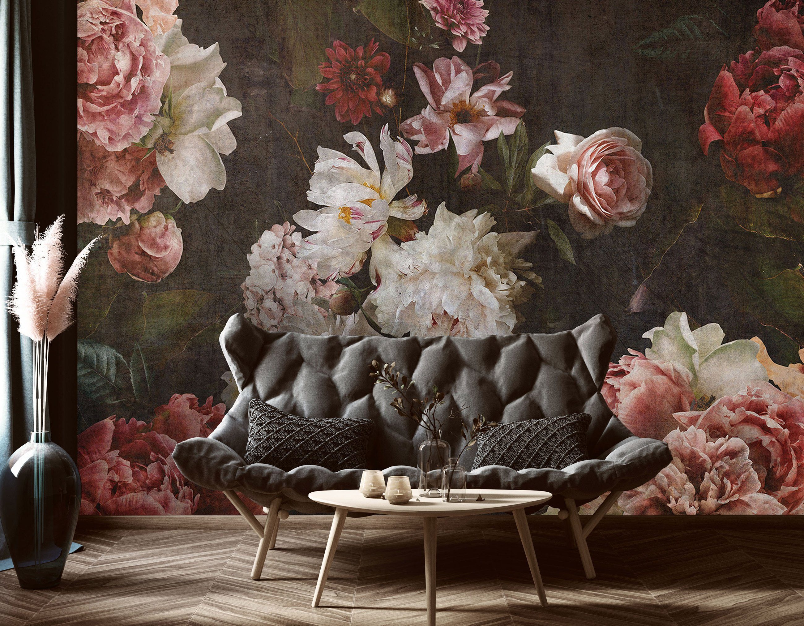 Wallarena Fototapete Blumen Rose 3D Rosa Vintage Vlies Tapete Wohnzimmer Sc günstig online kaufen