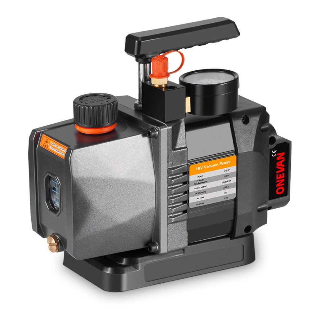 ONEVAN Kompressor Akku-Vakuumpumpe, 5CFM Unterdruckpumpe – Vakuumgeräte Pumpe, 1-tlg., ohne Akku, Klimaanlage & Kfz-Kühlsysteme passend