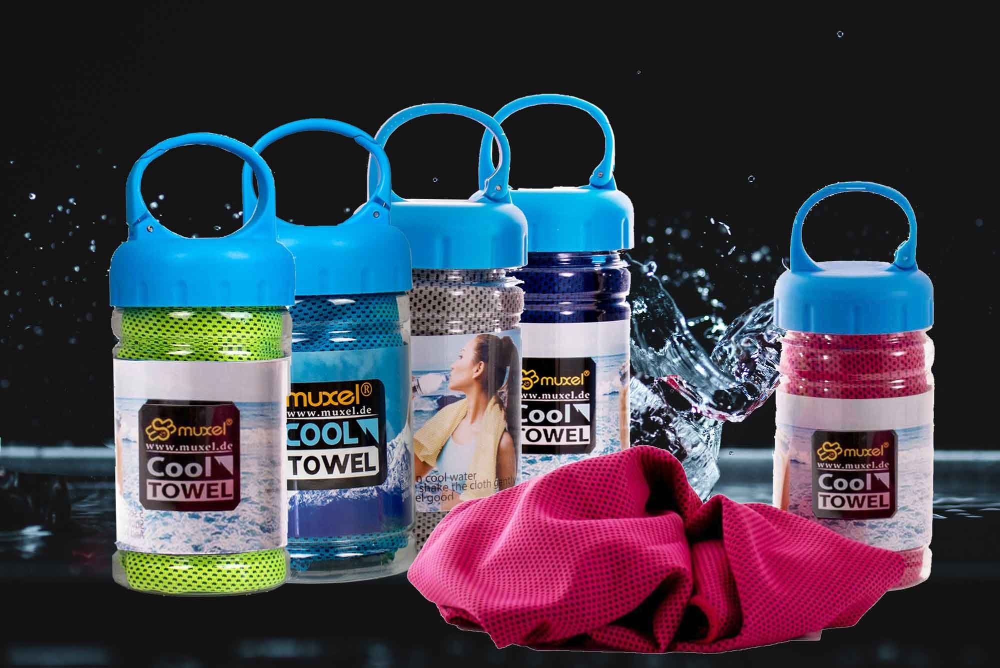 Muxel Sporthandtuch Ice Tuch, Cool Down Towel Eis-Kühltuch bei Sport, Kühlfaser (5-St)