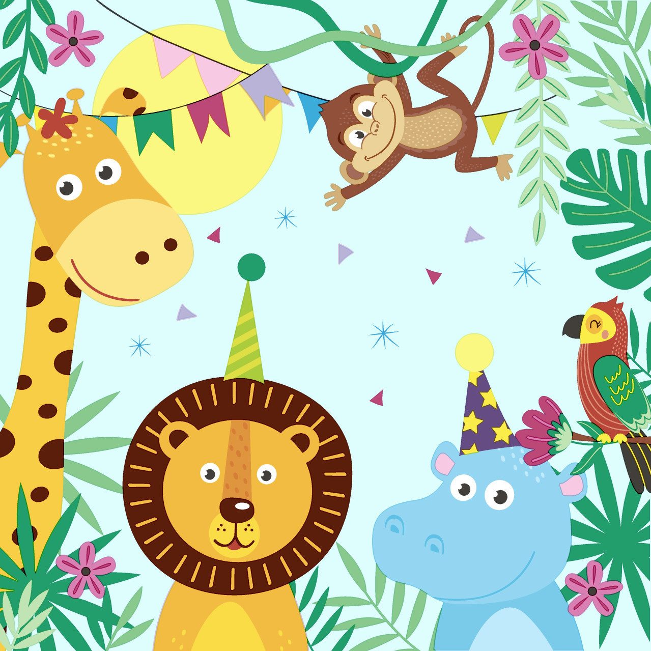 Duni Stoffserviette Duni Servietten party animals 33 x 33 cm - 20er