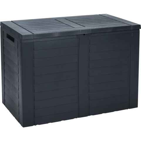 Koopman Kissenbox Schwarz (1 St), Auflagenbox, Gartentruhe, 190 Liter, Kunststoff