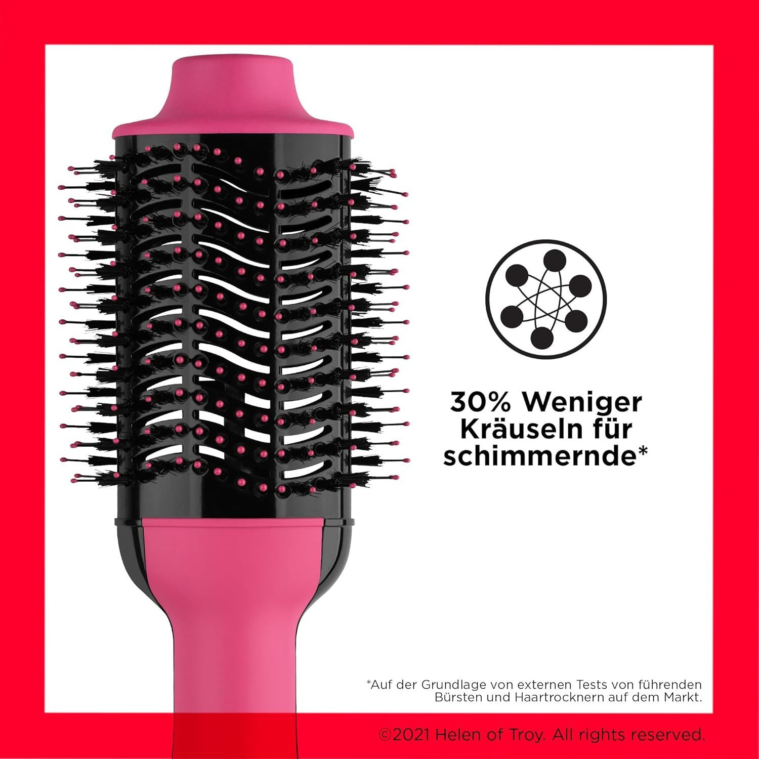 Revlon Ionic-Haartrockner Revlon One-Step Haartrockner & Volumiser – Pink, Ionic 2-in-1, One-Step-Bürstendesign, Mehrstufige Temperatur rosa