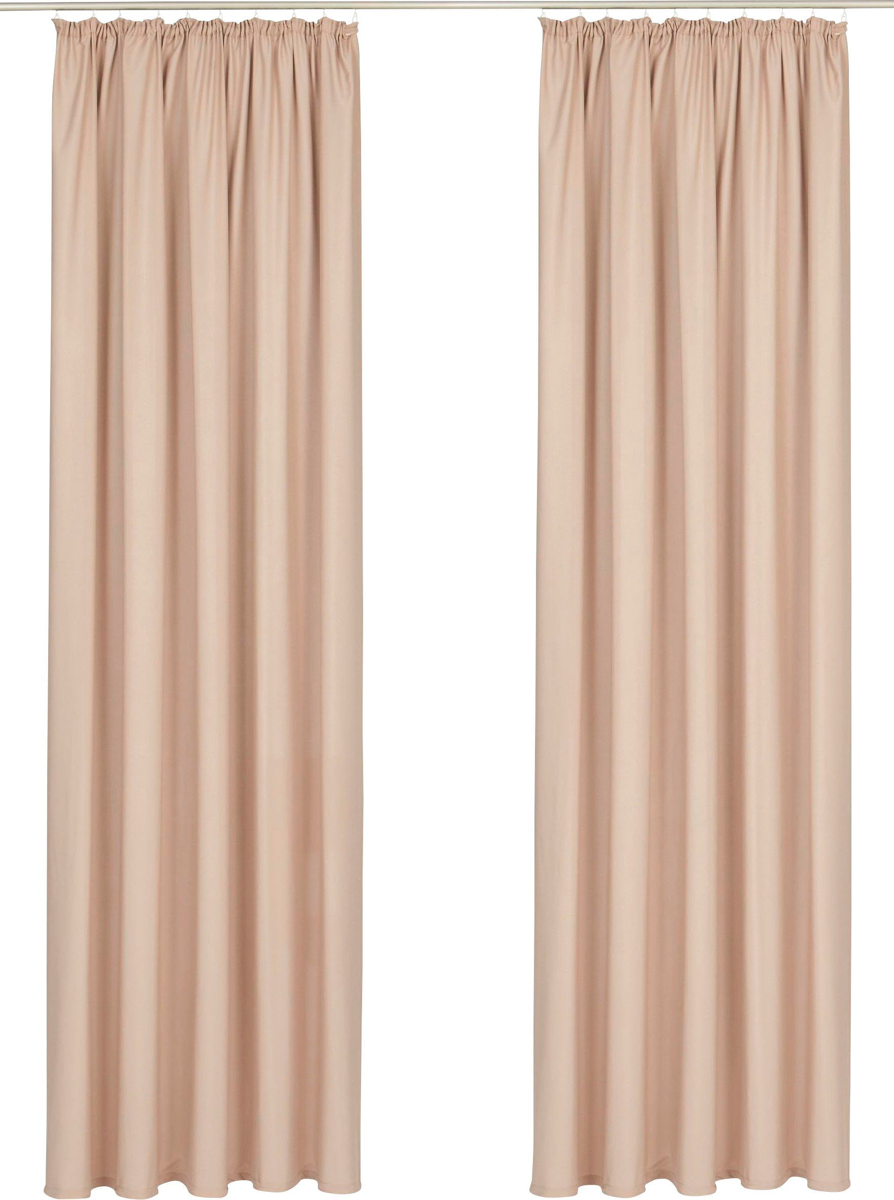 Vorhang Parry, Home affaire, Kräuselband (2 St), blickdicht, Polyester, 2-er Set, blickdicht, monochrom, basic