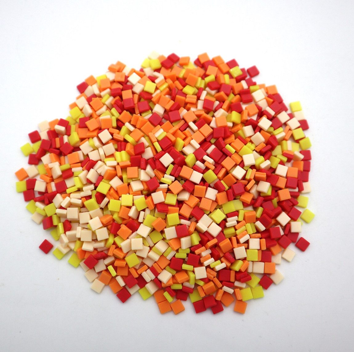 Armena Mosaikfliesen 5x5 mm Acrylmosaik gemischt 70 g / Packung (ca. 1150 Stück), gelb und rot