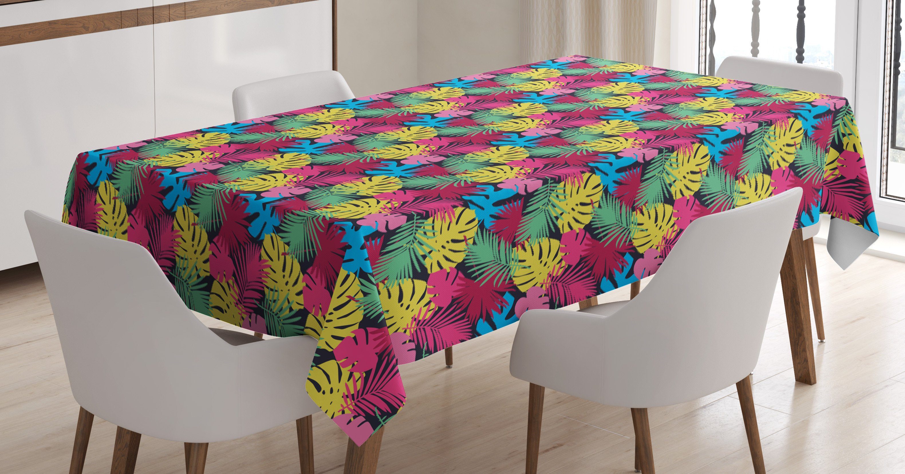 Palme Abakuhaus Bereich Tischdecke Banana Blätter Botanisch Farben, geeignet Farbfest Waschbar Für Außen den Klare