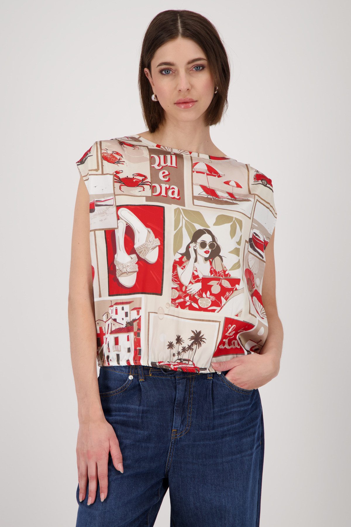 Monari Schlupfbluse mit Alloverprint günstig online kaufen