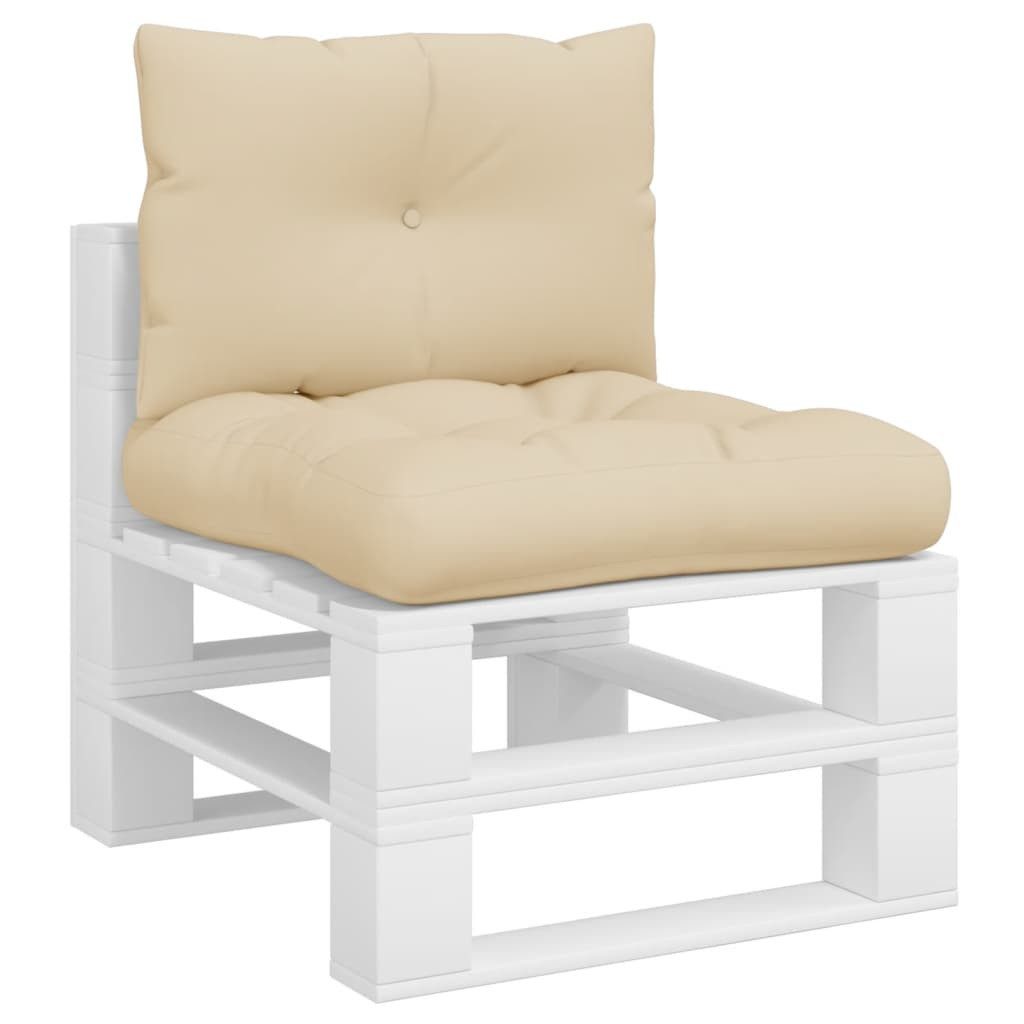 vidaXL Sitzauflage Palettenkissen 2-tlg. Beige Stoff, günstig online kaufen