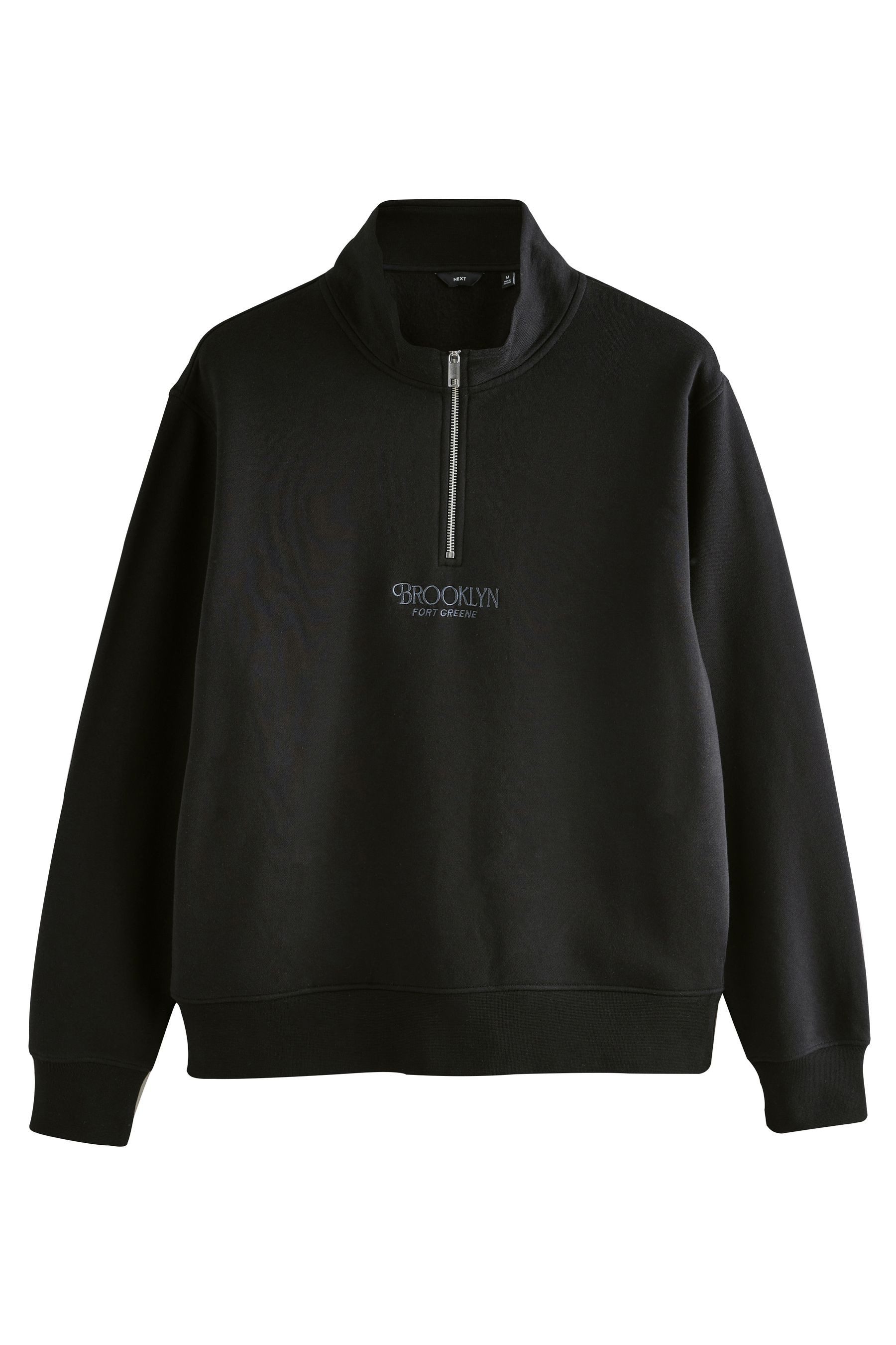 Next Sweater Sweat-Oberteil mit RV-Kragen, Grafikprint (1-tlg)