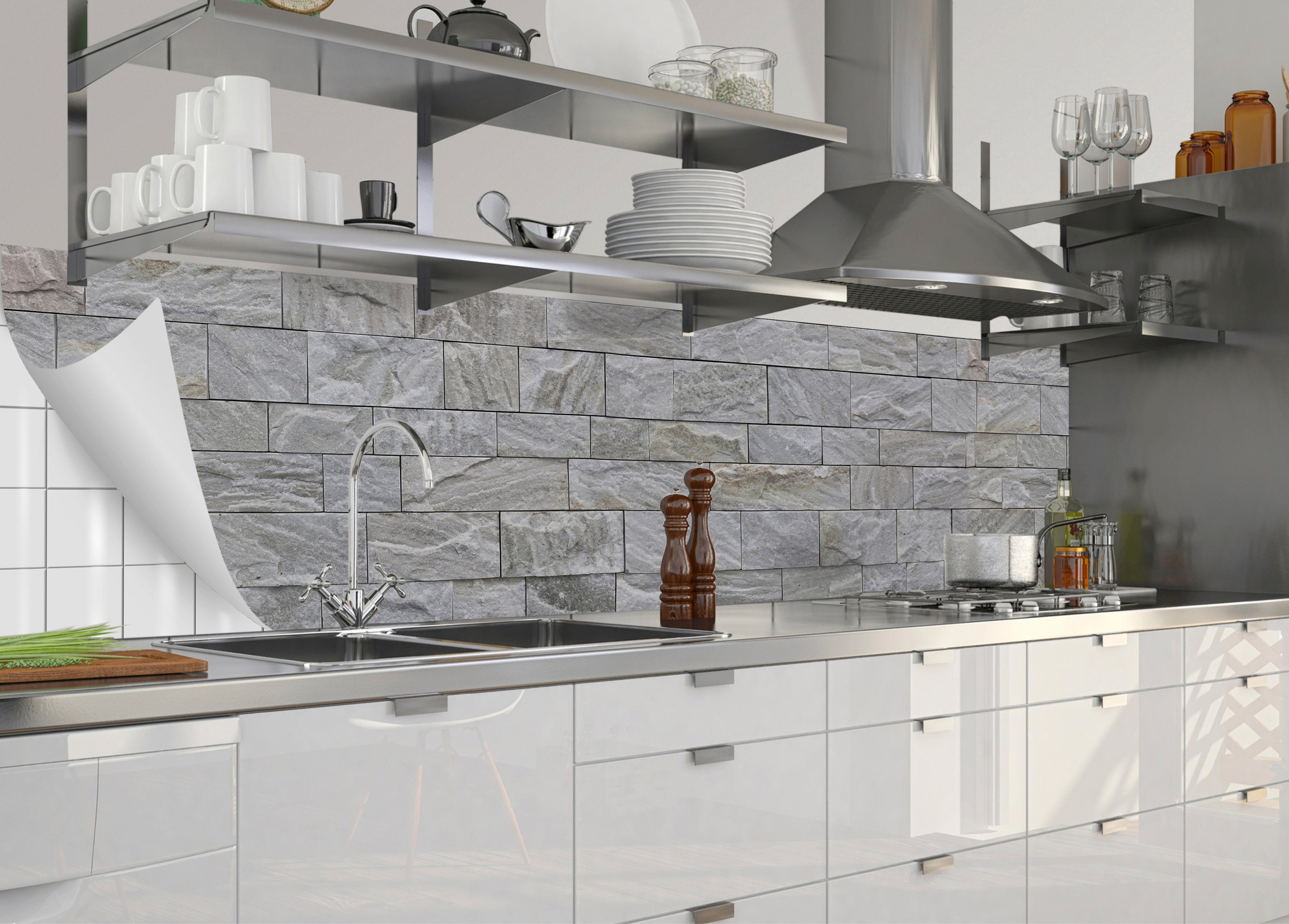 fixy Timo, Küchenrückwand-Folie Küchenrückwand und flexible selbstklebende MySpotti