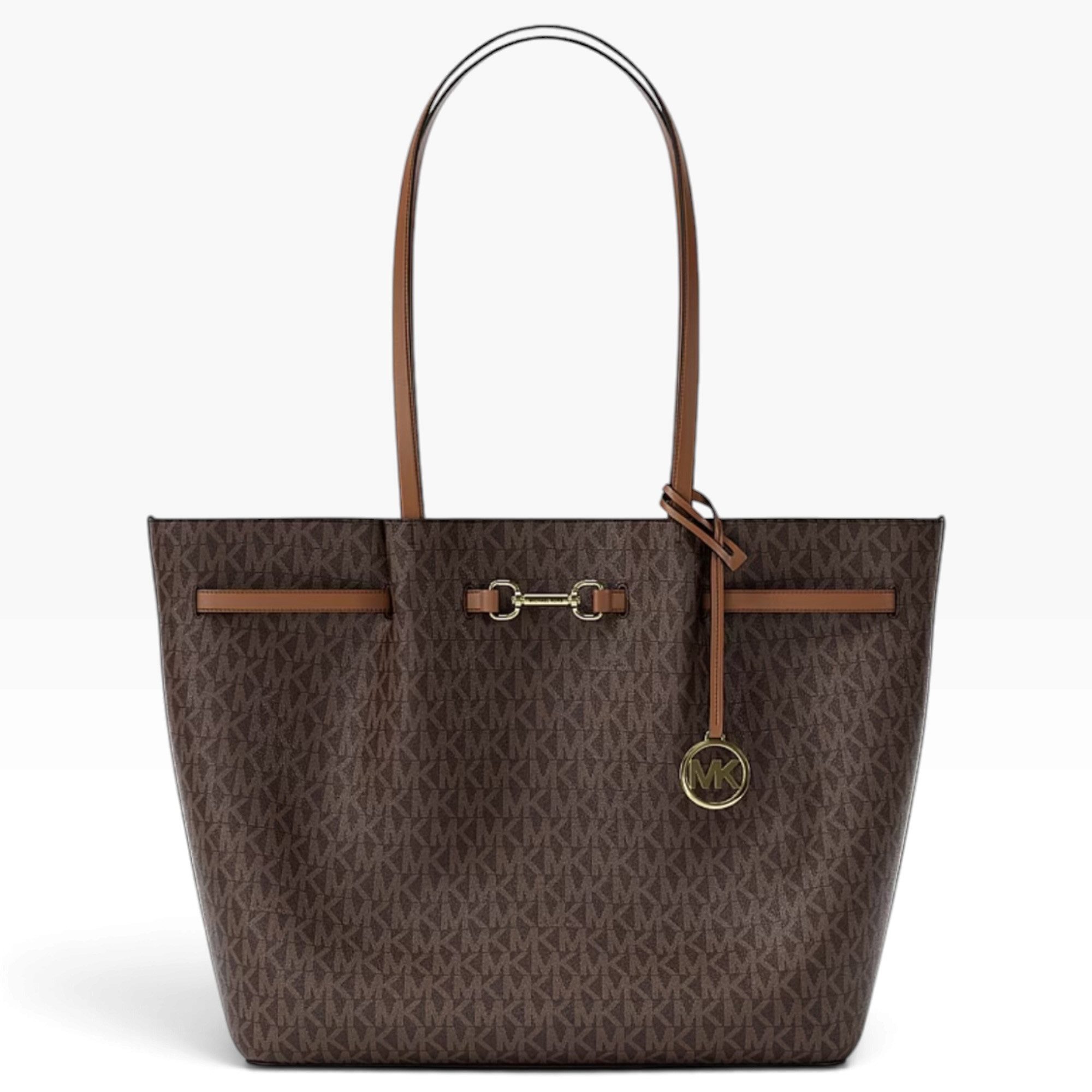 MICHAEL KORS Handtasche Michael Kors Handtasche Carson Large Signature Logo Shopper Braun