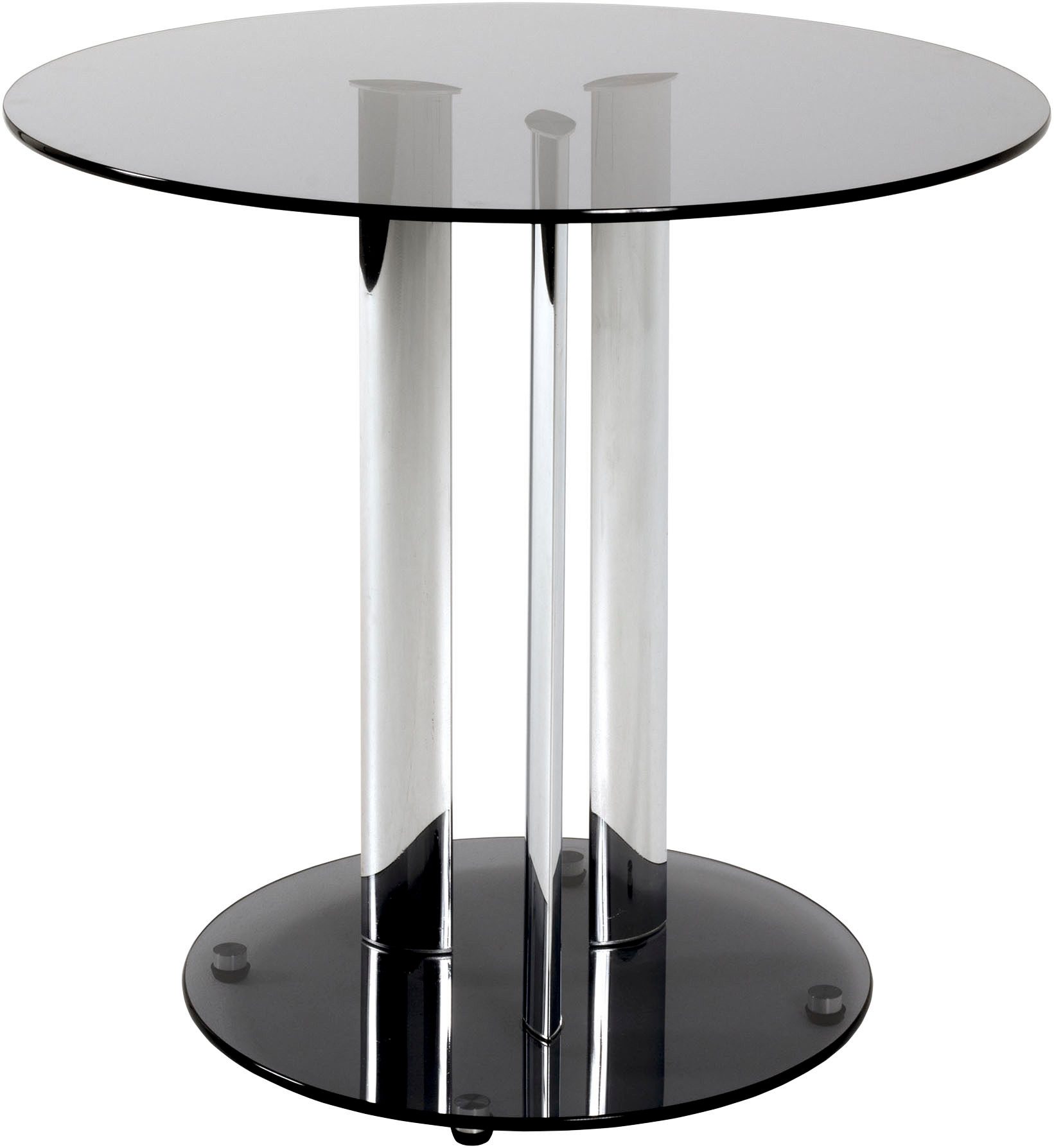 HAKU Beistelltisch Sofatisch, Wohnzimmertisch (1-St), rund - aus Metall Silber - Ø/H 59/57 cm