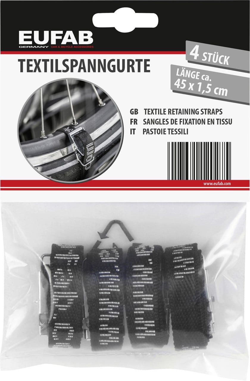 EUFAB Spanngurt EUFAB Textilspanngurte 45 cm 4 Stück