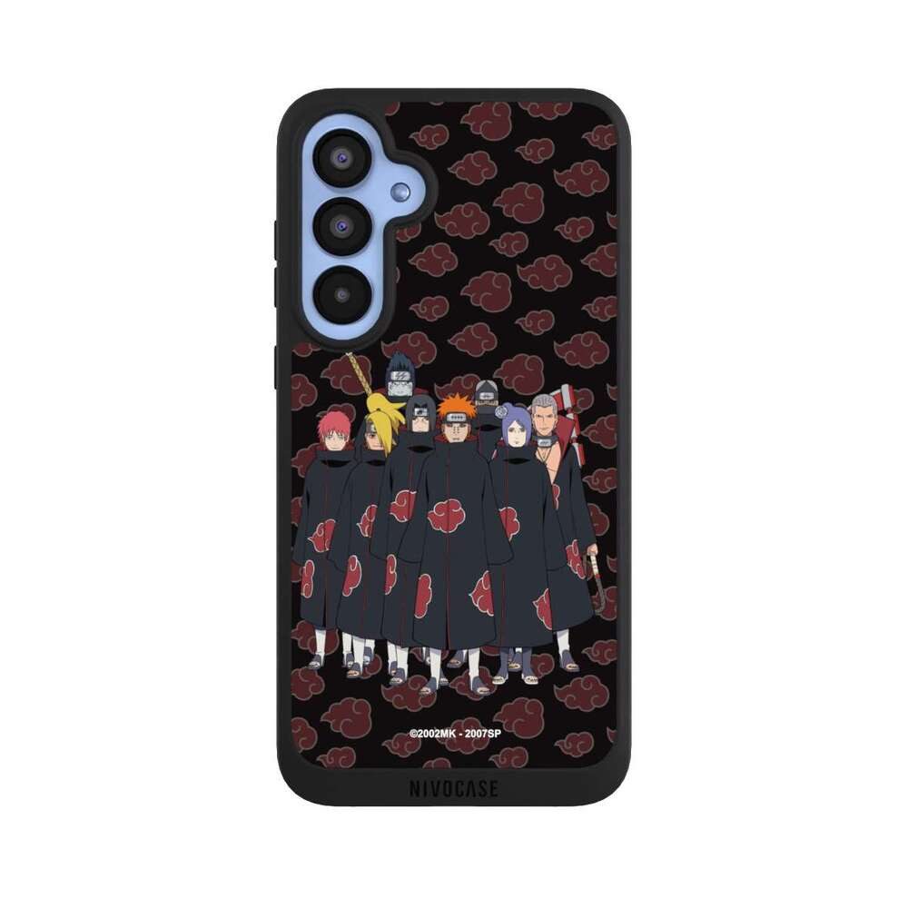 NIVOCASE Handyhülle Akatsuki Naruto Shippuden Offizielles Lizenzprodukt Akatsuki Group, Samsung Galaxy A55 5G Handyhülle Hülle NIVOpure Case Schwarz