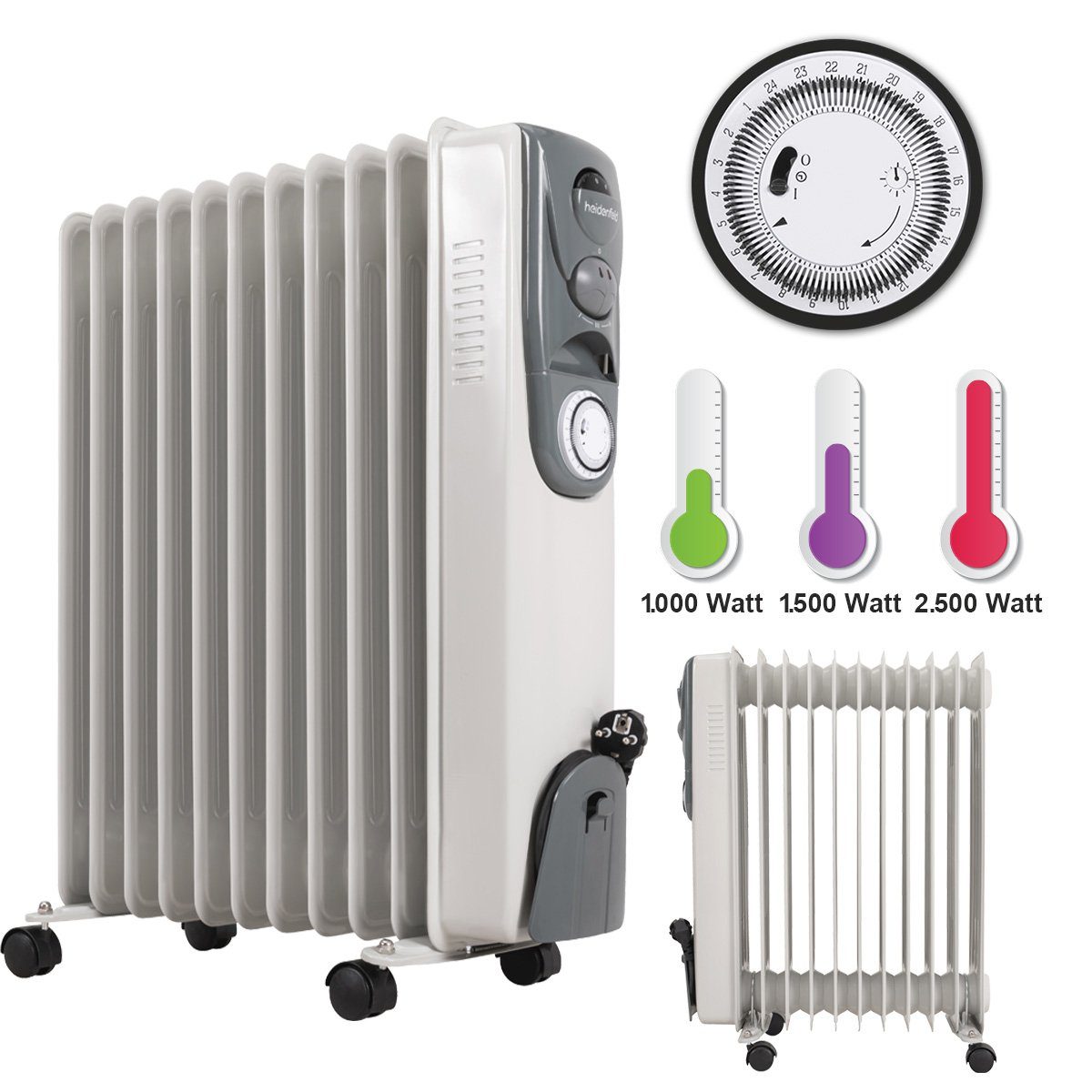 Heidenfeld Ölradiator Mobiler Elektro Heizkörper ÖR200 günstig online kaufen