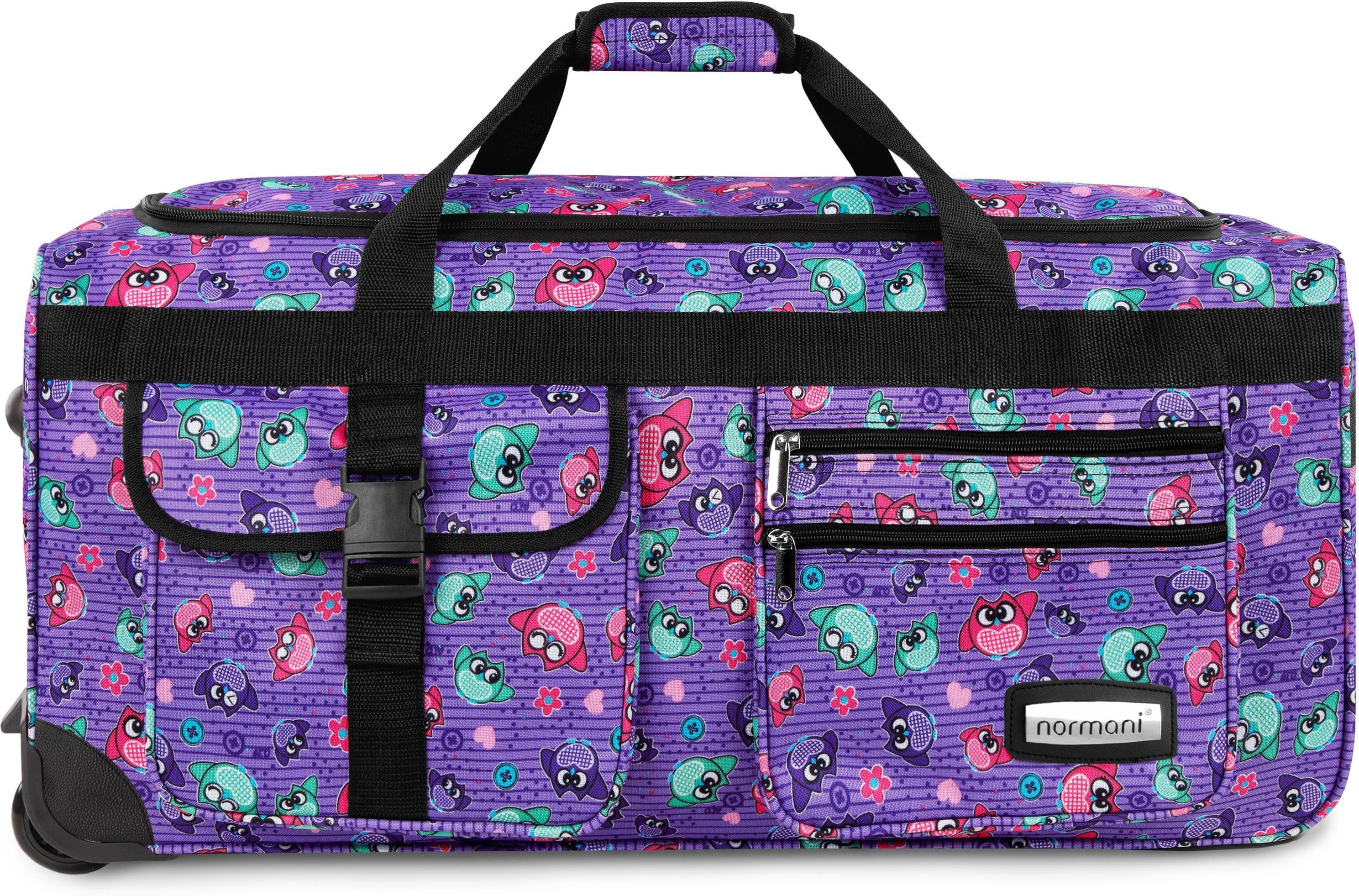 normani Reisetasche Reisetasche mit 3 Rollen 80 Liter, Trolley mit leichtläufigen Rollen