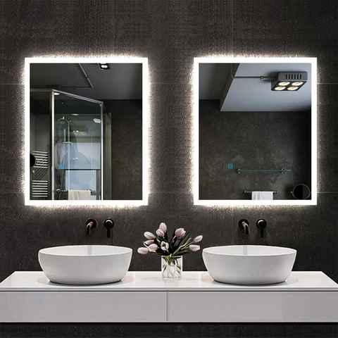duschspa Badspiegel Badspiegel mit Beleuchtung 60x50 cm Wandspiegel
