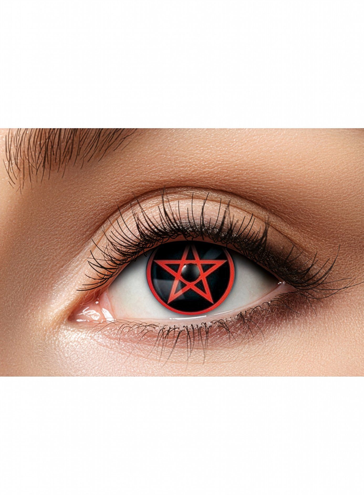 Metamorph Motivlinsen Rotes Pentagramm Kontaktlinsen, Weiche Jahres-Motivlinsen für fantastische Verwandlungen