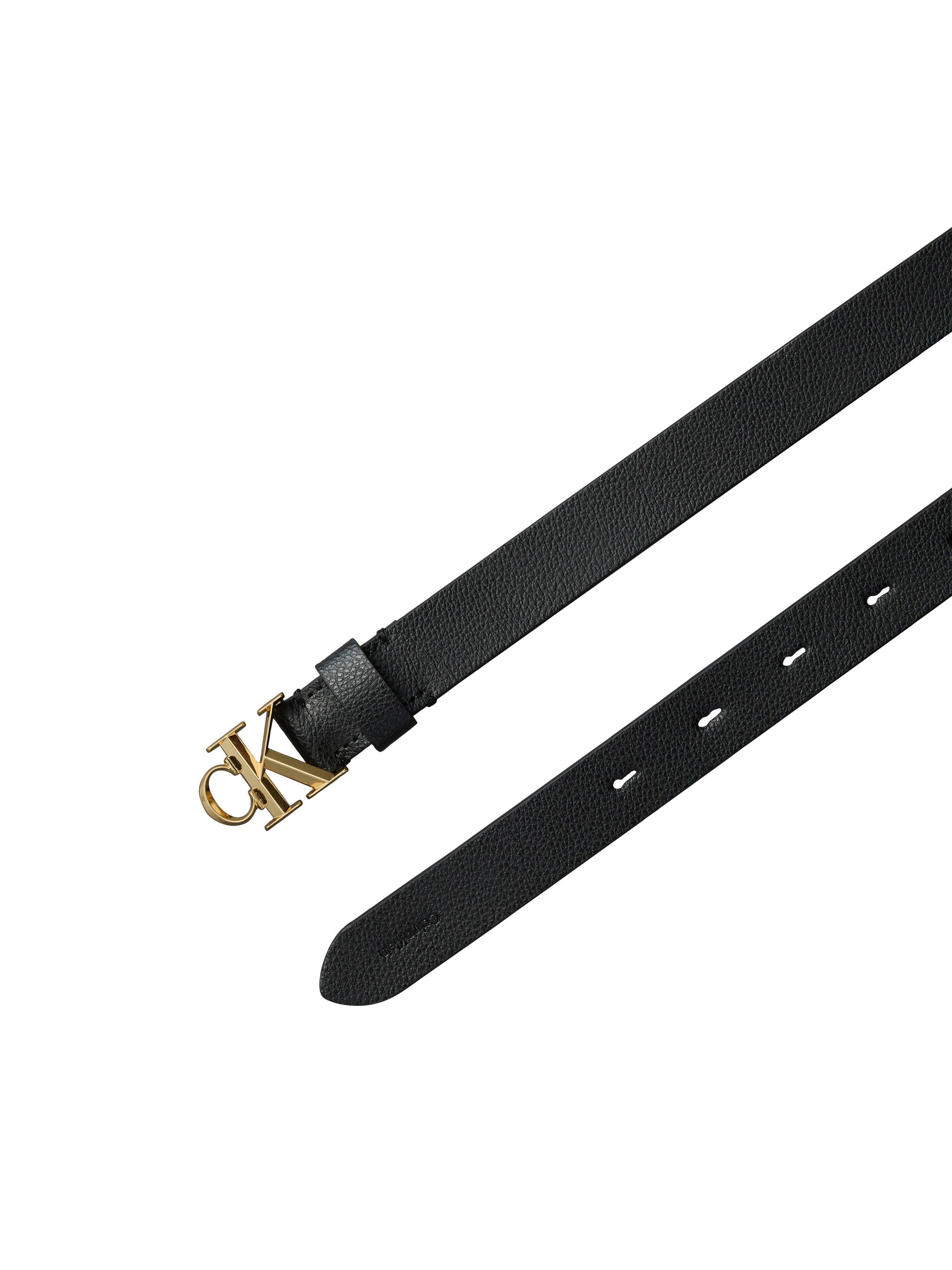 Calvin Klein Ledergürtel FACTED CK BUCKLE 25MM PEBBLE Größenverstellbar mit Metallschließe