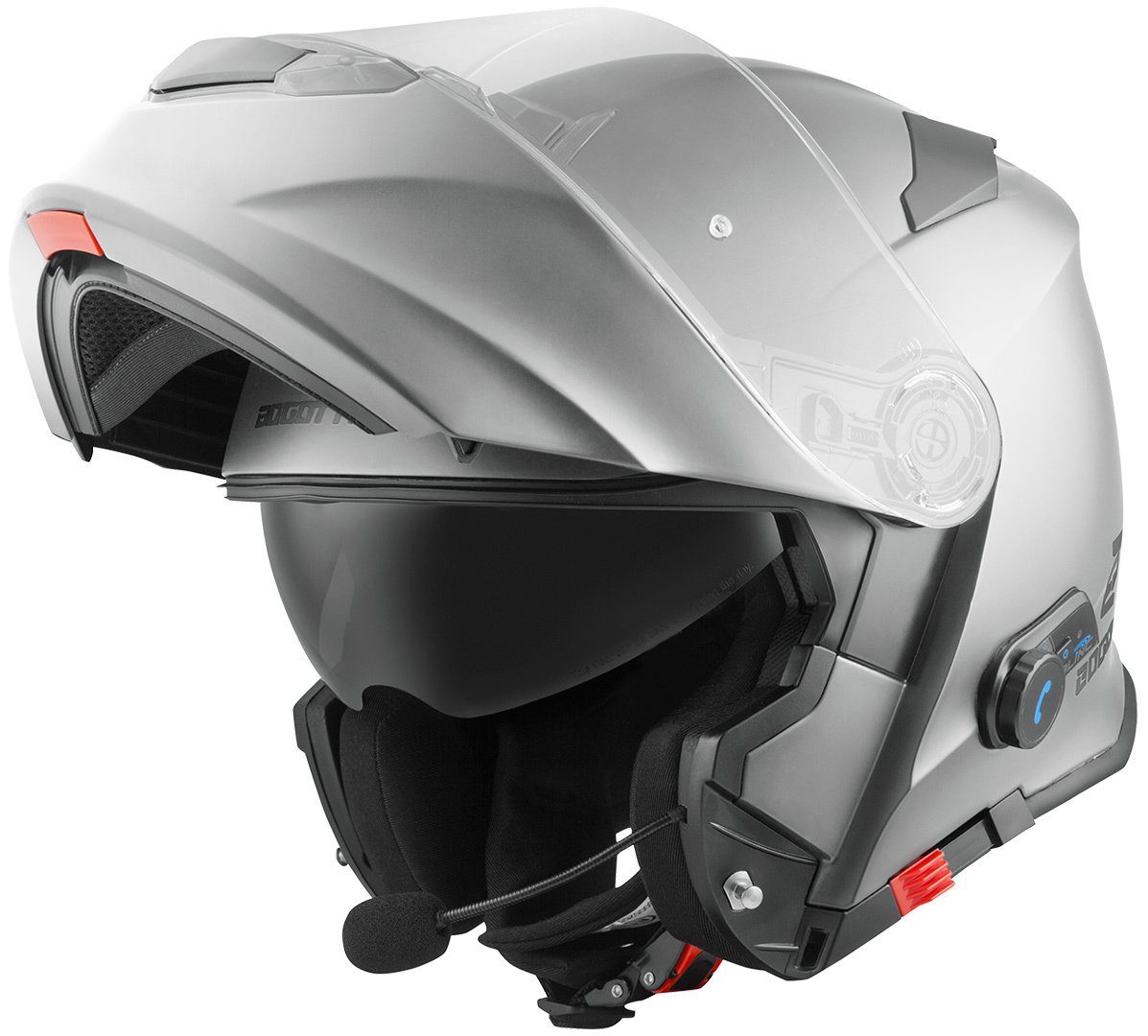 Bogotto Motorradhelm V271 BT Bluetooth Klapphelm, vorbereitet für Kommunikationssystem,integriertes Kommunikationss