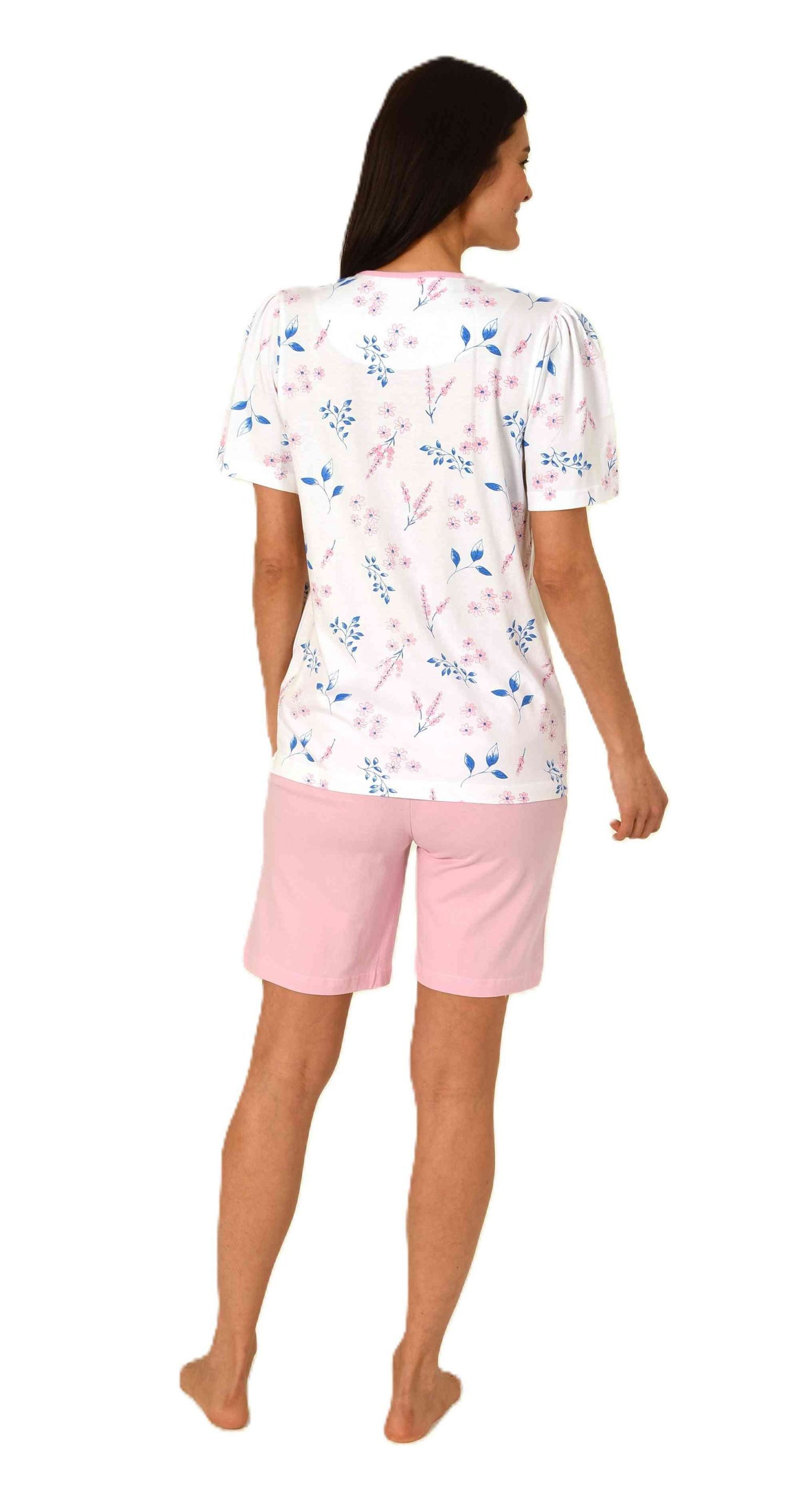 Normann Pyjama Normann Damen fraulicher kurzarm Shorty Pyjama in Klassischer Optik – Bild 3 von 3