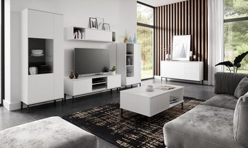 Beautysofa TV-Schrank Querty (inklusive Scharniertür,Hängeschrank, Breite 135 cm) für Wandmontage, RTV / Hängeregal für Wohnzimmer