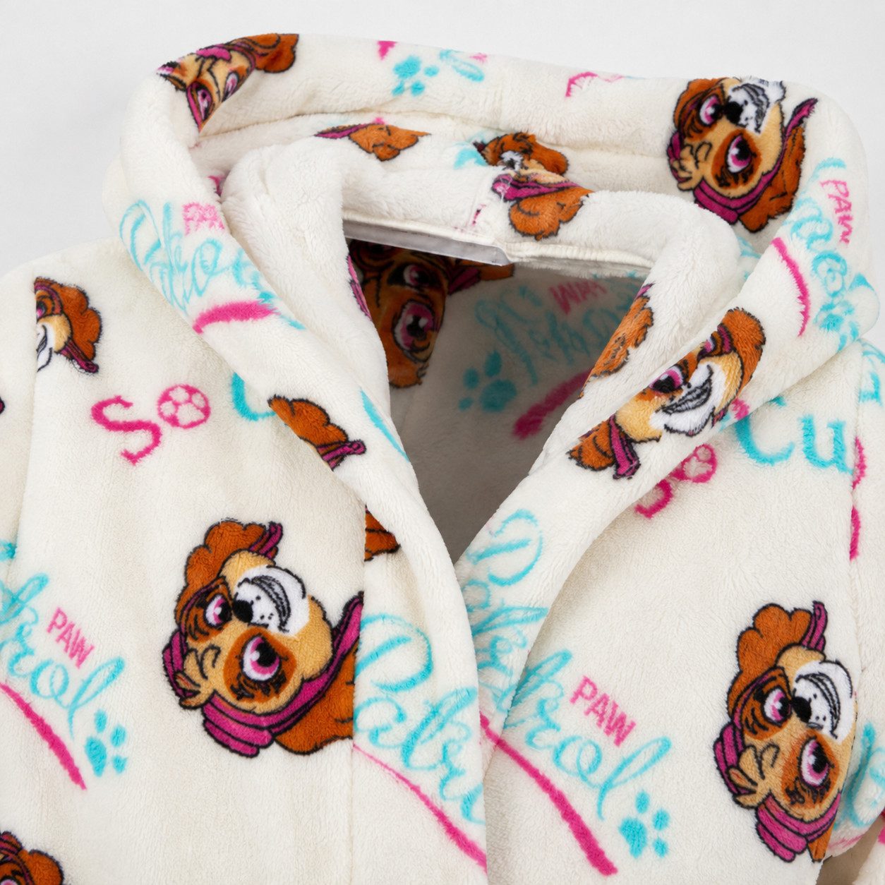 PAW PATROL Kinderbademantel Paw Patrol Skye Mädchen Fleece Bademantel mit Kapuze, langarm, Polyester, Kapuze, Gürtel, Gr. 98 bis 128 – Bild 4 von 5