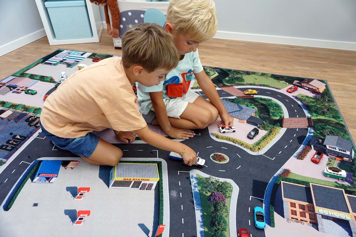 SkippiDoo Kinderteppich Straßenteppich Spielteppich Kinderzimmer Teppich Autoteppich, rechteckig, Höhe: 5 mm, keine sich wiederholende Motive, Antirutsch – Bild 5 von 5