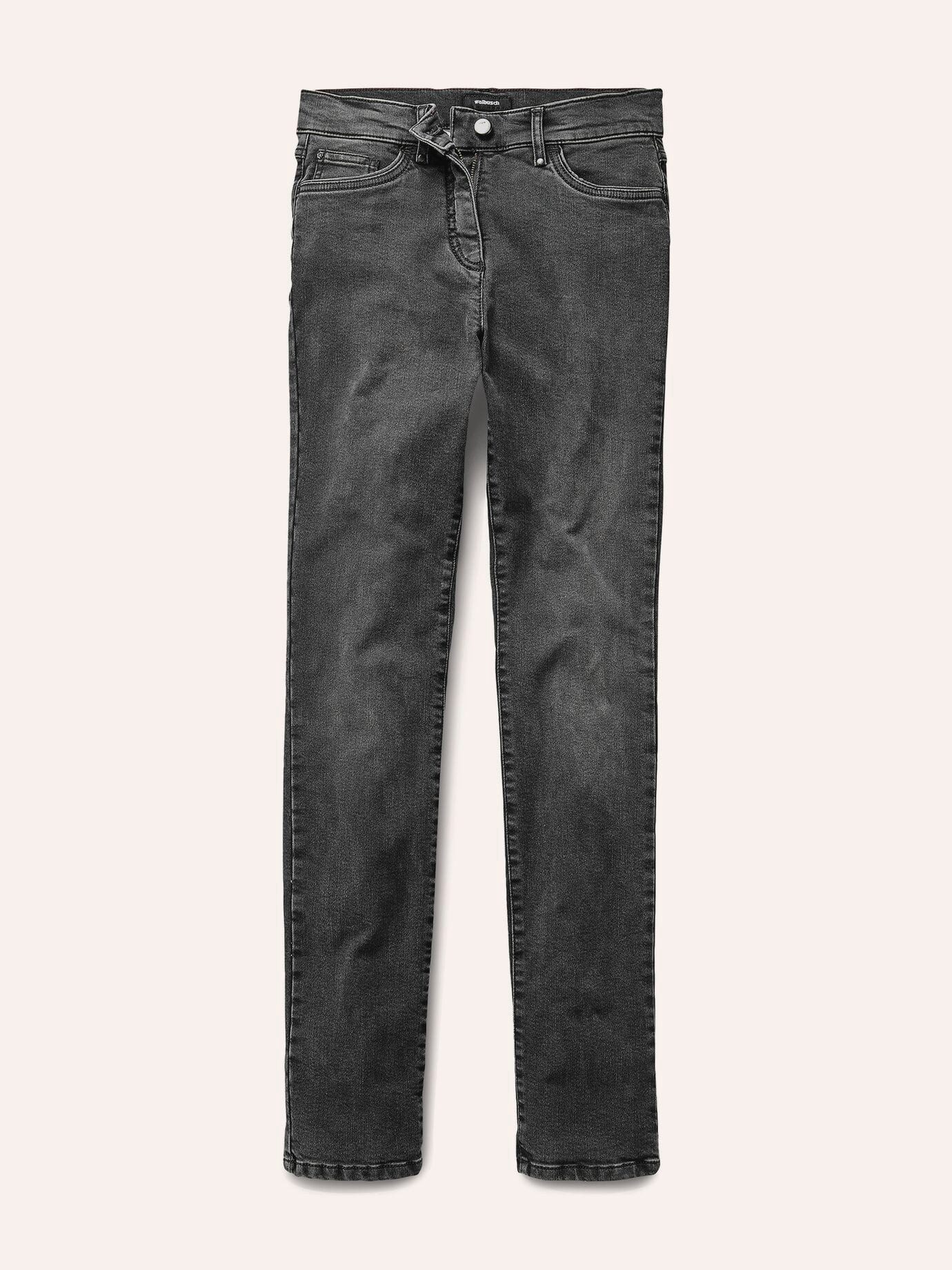 Walbusch Regular-fit-Jeans Damen Husky-Jeans Regular Fit cashmereweicher Flausch Flex-Bund, innen auf links gewaschen, wärmend, waschmaschinenfest