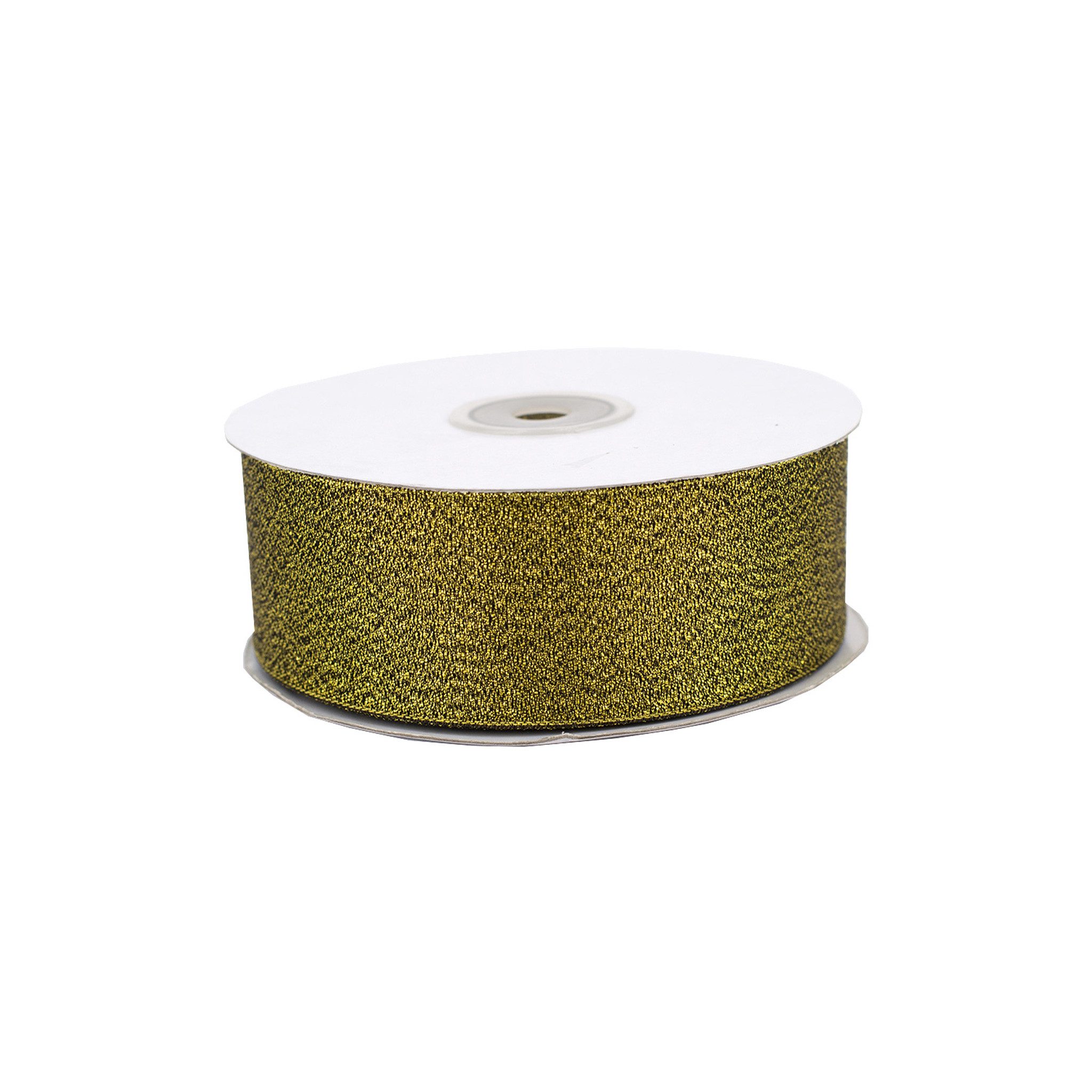 Creativery Geschenkband, Glitzerband 38mm x 32m Rolle Schwarz / Gold
