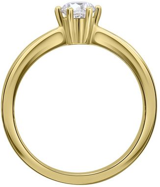 ONE ELEMENT Diamantring 0.1 ct Diamant Brillant Ring aus 750 Gelbgold, Damen Gold Schmuck