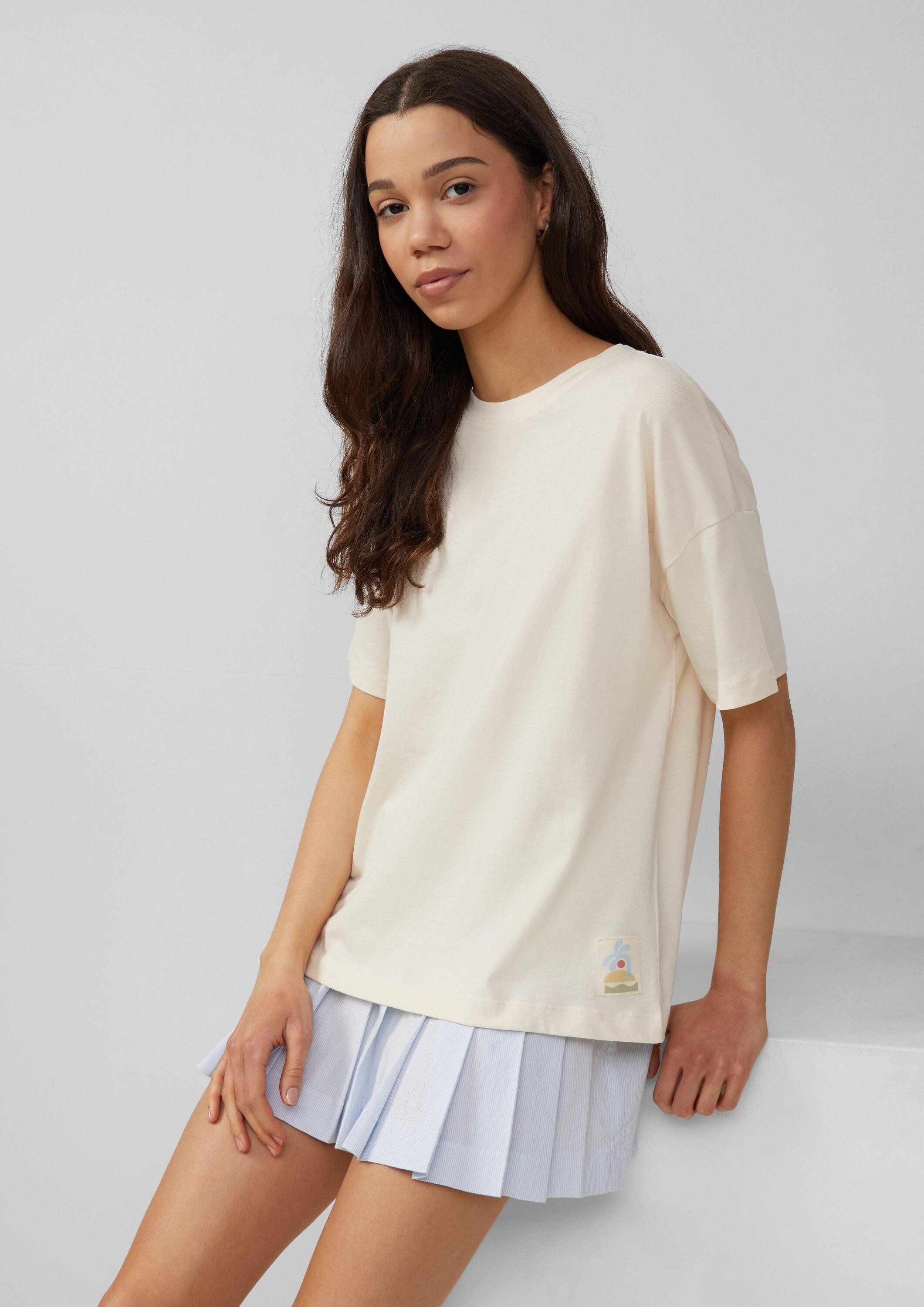 QS Kurzarmshirt T-Shirt Uni-Shirt im Loose Fit günstig online kaufen