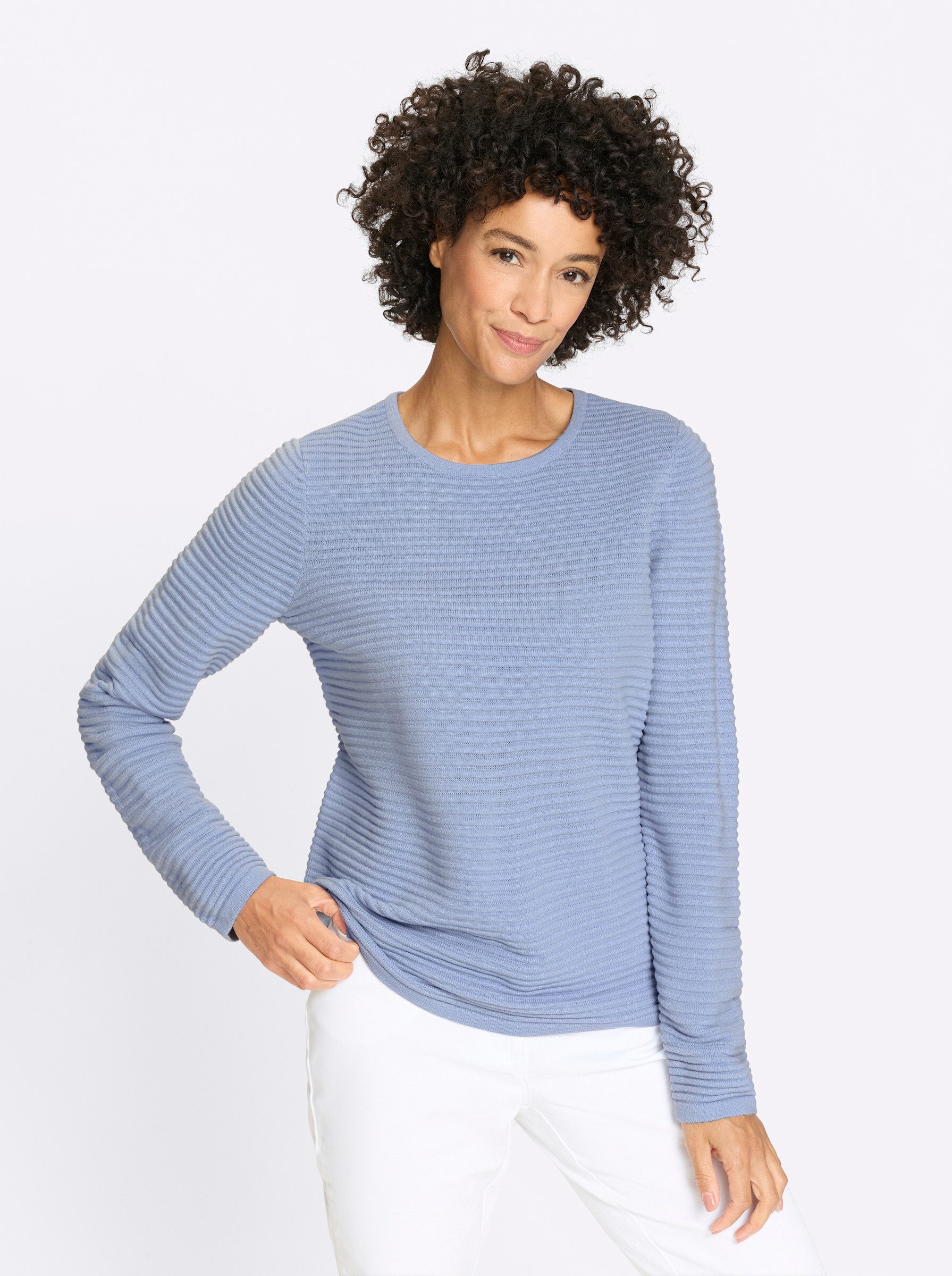 Sieh an! Strickpullover Langarm-Pullover Langarm Rippoptik