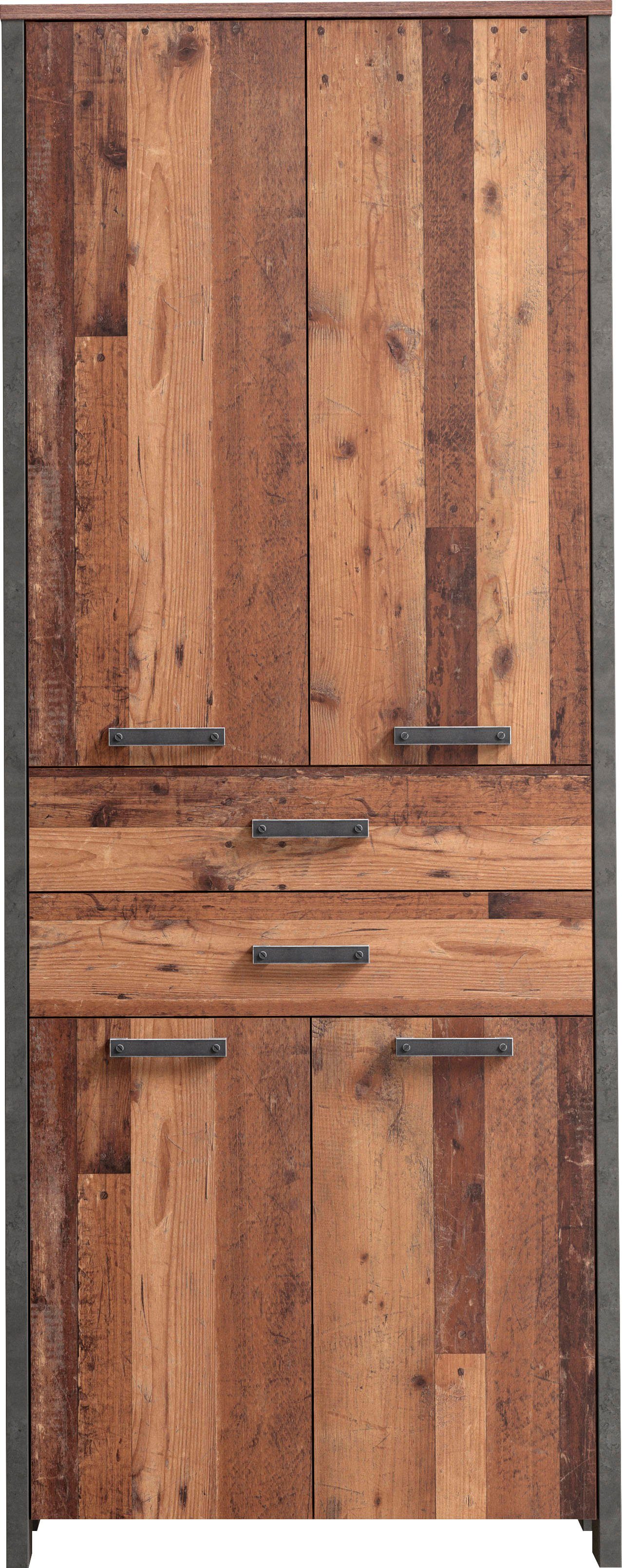 FORTE Aktenschrank Clif Mehrzweckschrank im Industriestil, Breite 86 cm x Höhe 220 cm