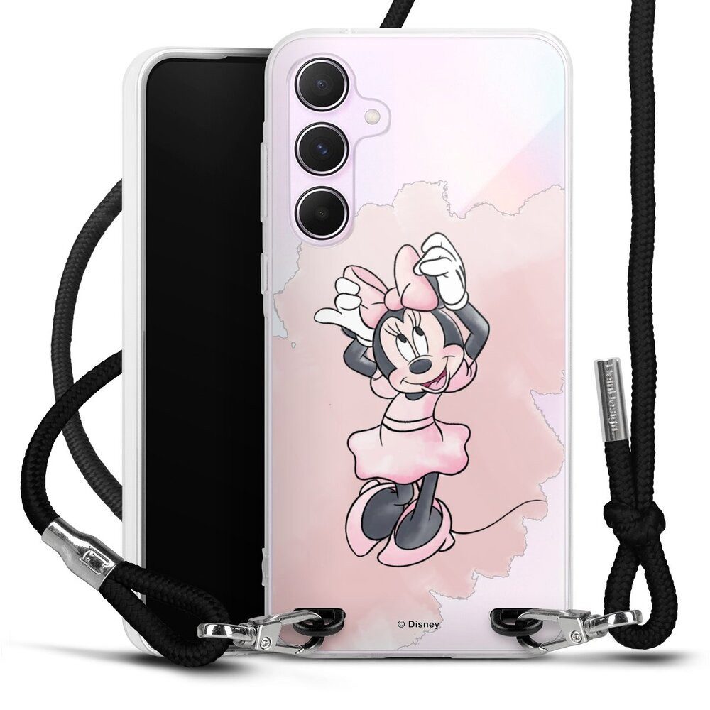DeinDesign Handyhülle Disney Motiv ohne Hintergrund Minnie Watercolour transparent, Samsung Galaxy A55 5G Handykette Hülle mit Band Case zum Umhängen