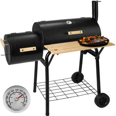 tectake Holzkohlegrill Holzkohlegrill Smoker mit Thermometer