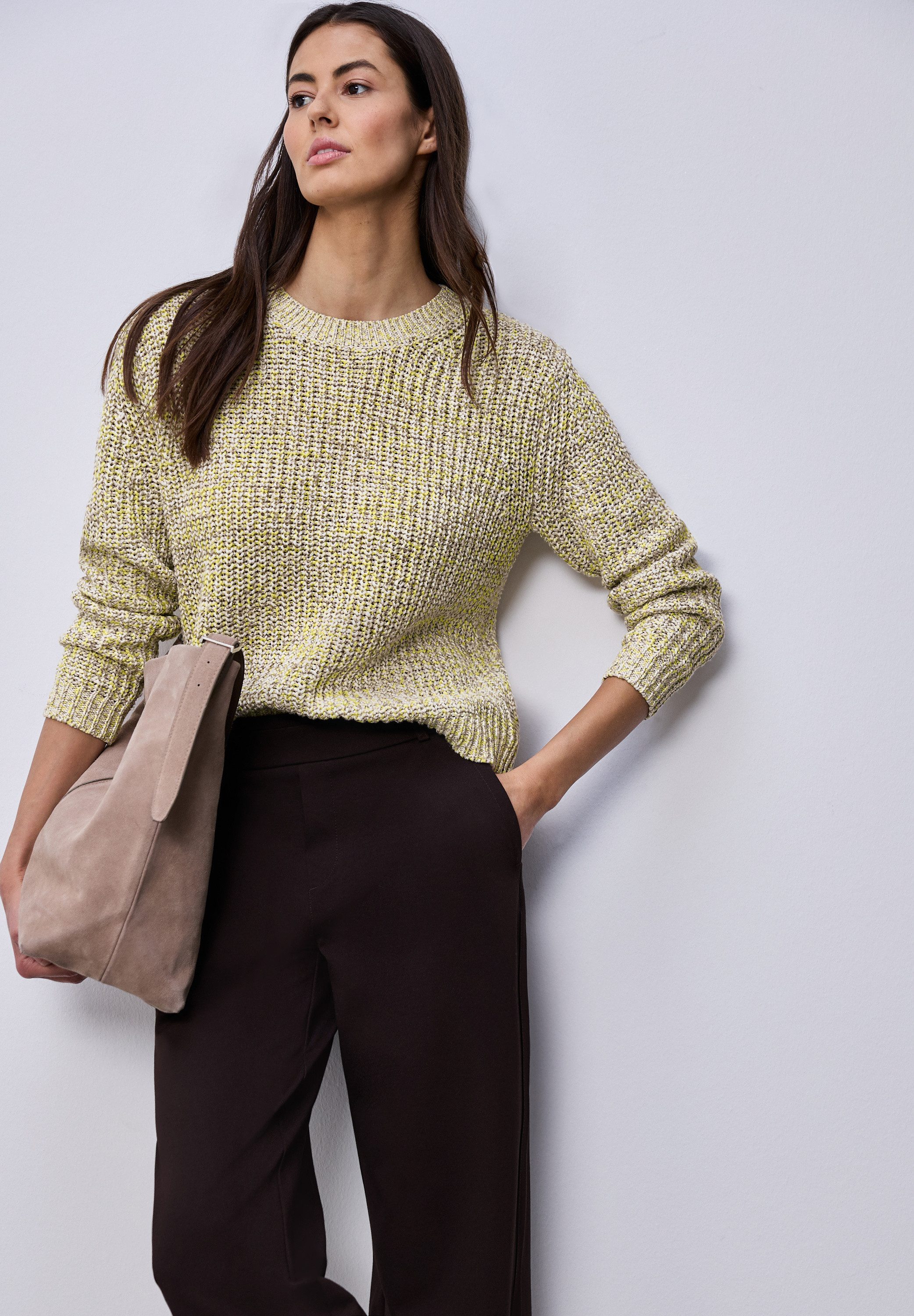 STREET ONE Strickpullover im Melange-Look