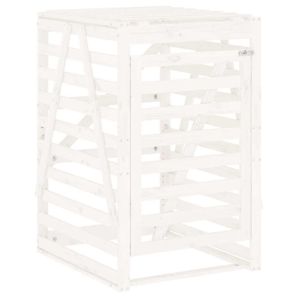 vidaXL Mülltonnenbox Mülltonnenbox Weiß 84x90x128,5 cm Massivholz Kiefer
