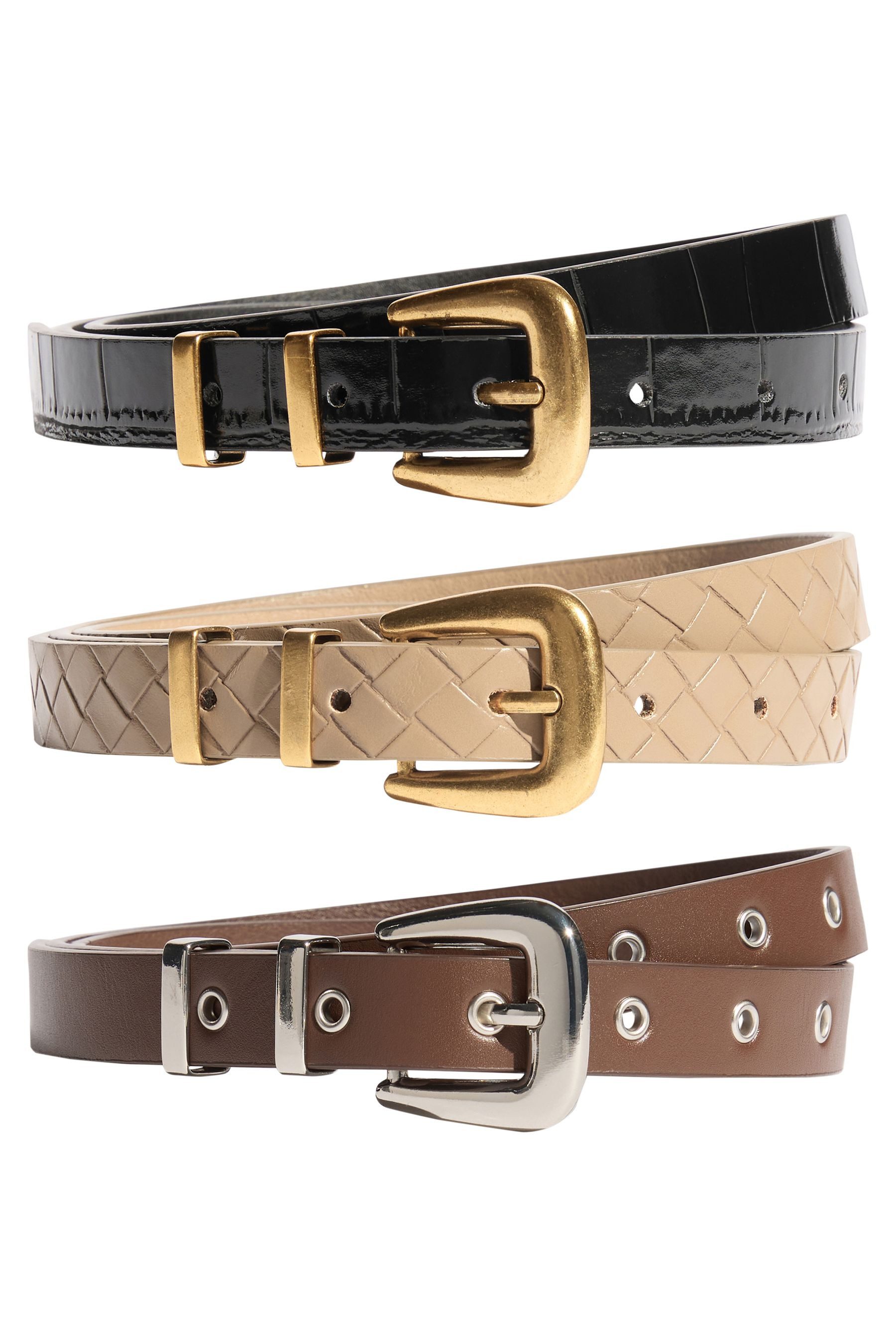 Friends Like These Ledergürtel Friends Like These Schmale Gürtel, 3er-Pack (3-St)
