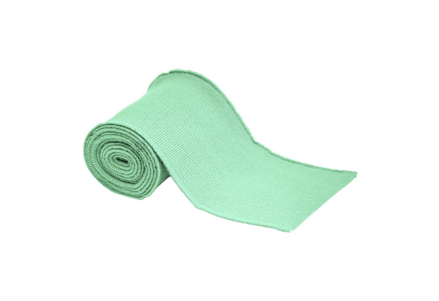 maDDma Stoff Fertigbündchen uni 110x6,5cm Cuff Ärmelbündchen elast. Strickbündchen, minzgrün