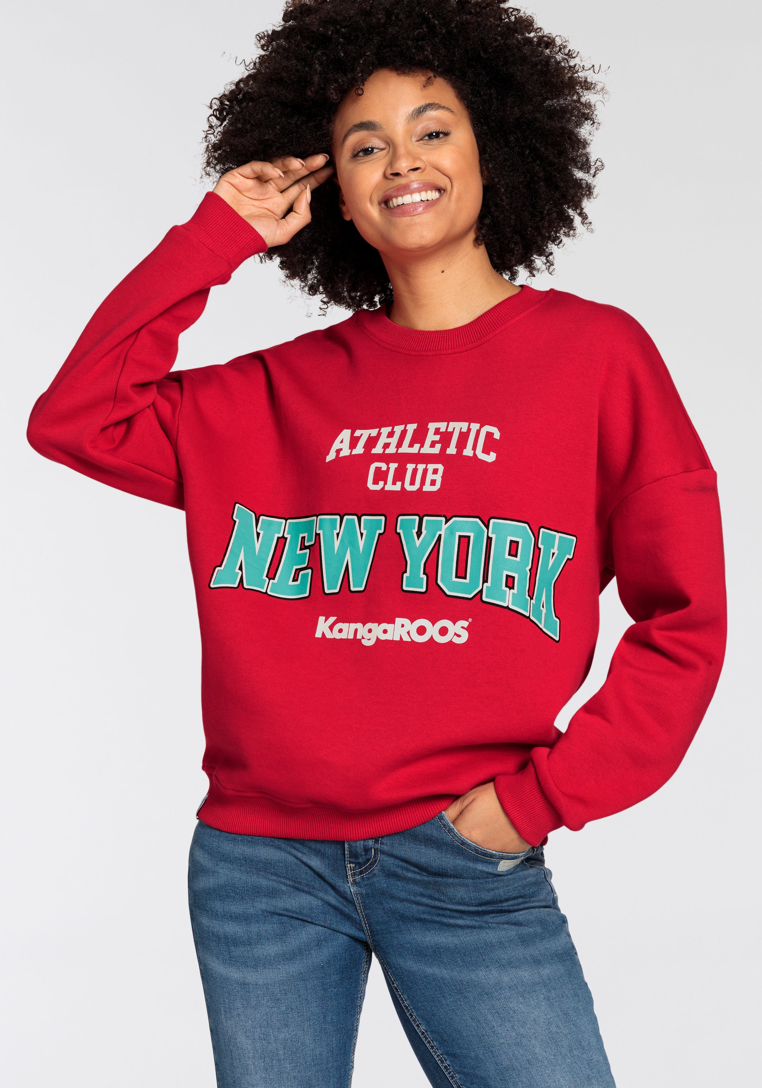 KangaROOS Sweatshirt mit KOLLEKTION großem College-Style Logodruck im NEUE 