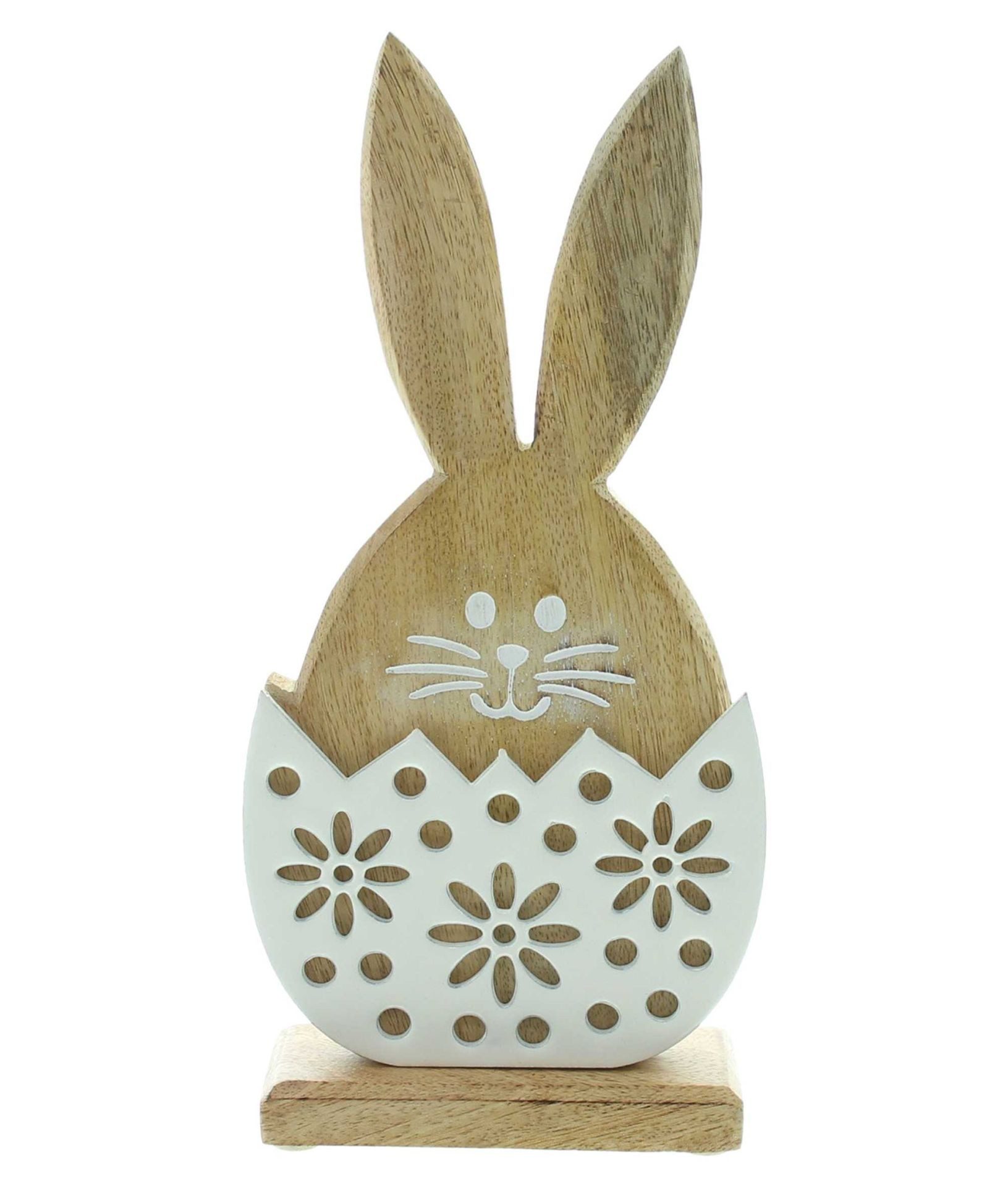 Home-trends24.de Osterfigur Osterhase Huhn Osterei Holz Porzellan Ostern Deko Höhe 19 cm (1 St)