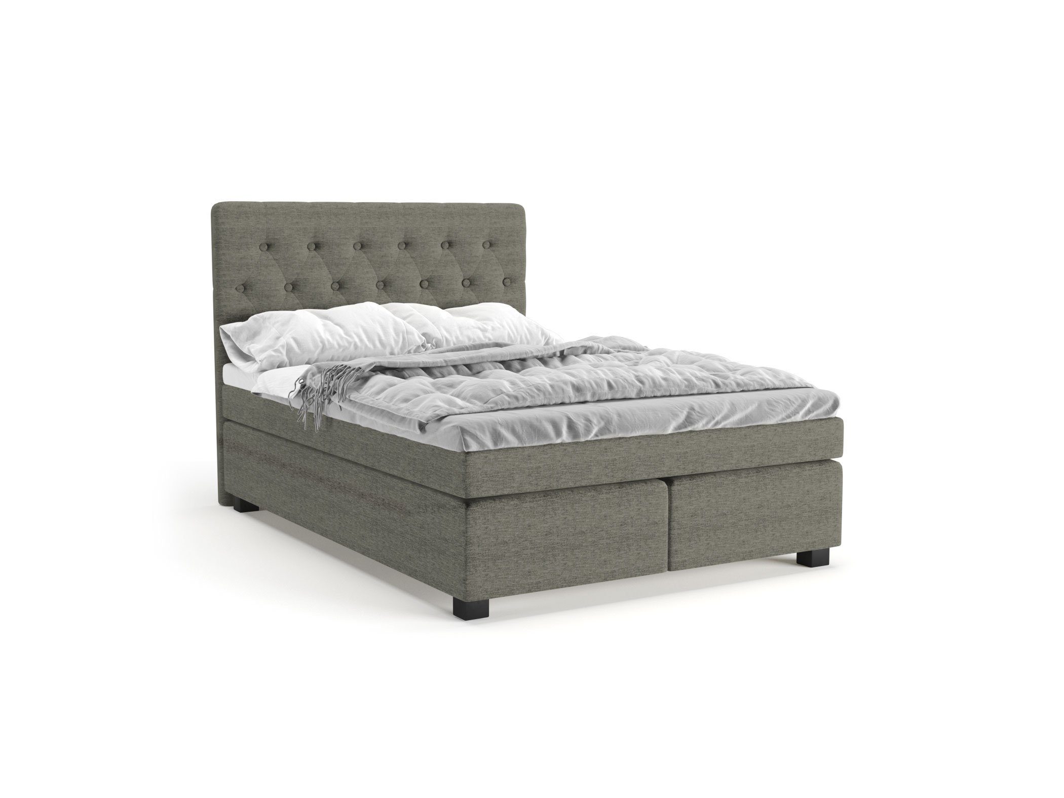 PANDA MÖBEL GmbH Boxspringbett Winston, Doppelbett, Polsterbett mit Kopftei günstig online kaufen