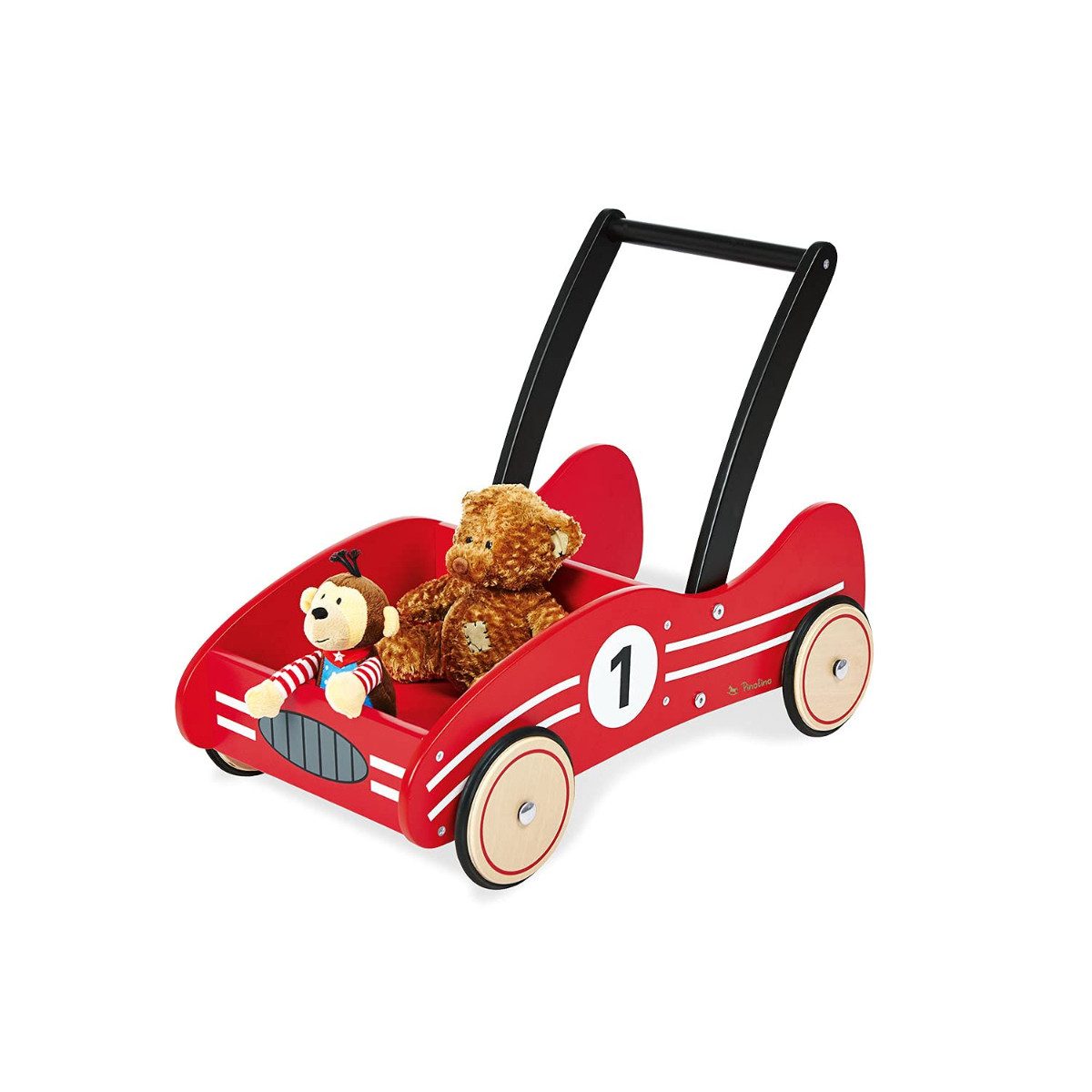 Pinolino® Lauflernhilfe Kimi Lauflernwagen 60 x 34 x 47 cm mit Holzrädern rot