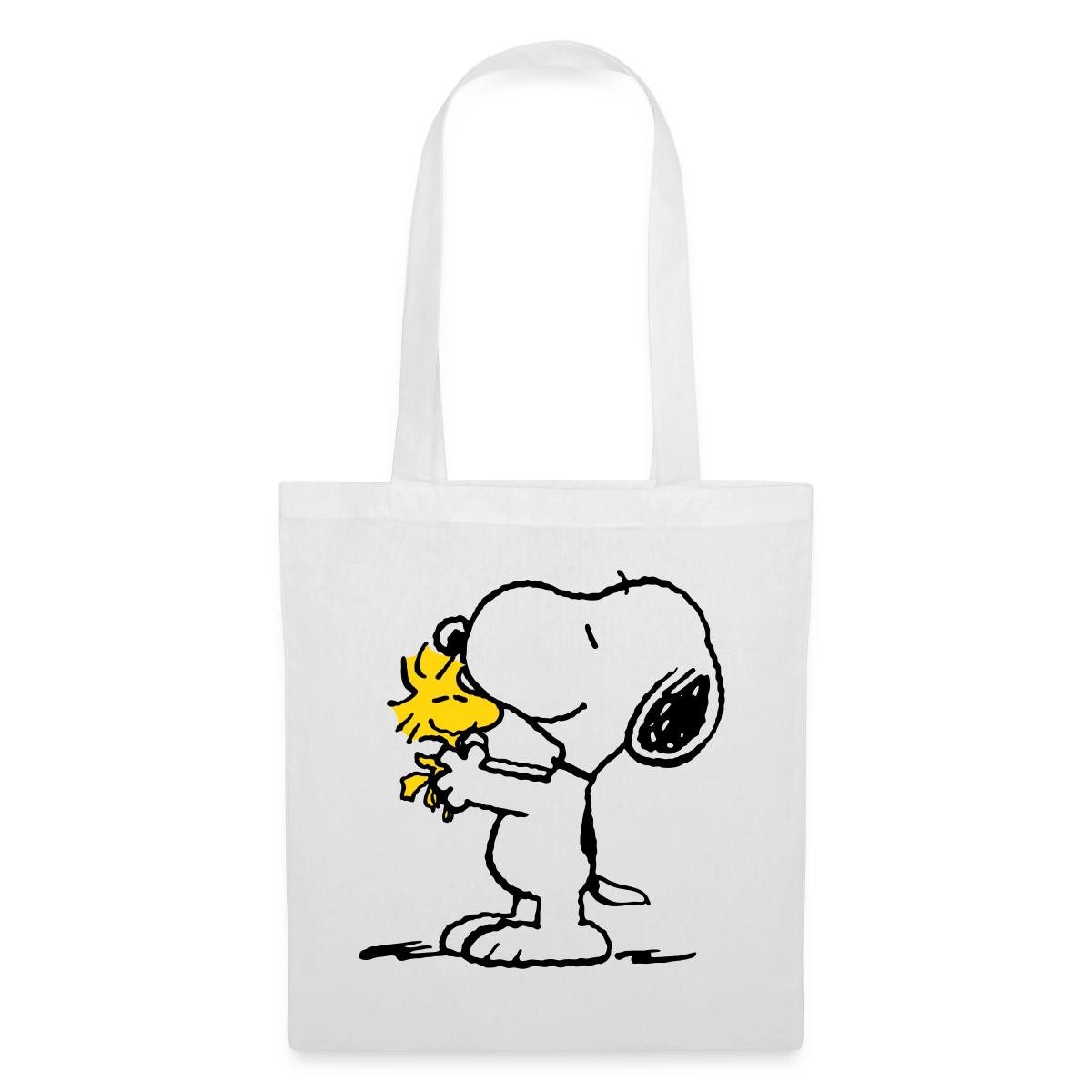 Spreadshirt Henkeltasche Peanuts Snoopy Und Woodstock Stoffbeutel (1-tlg)