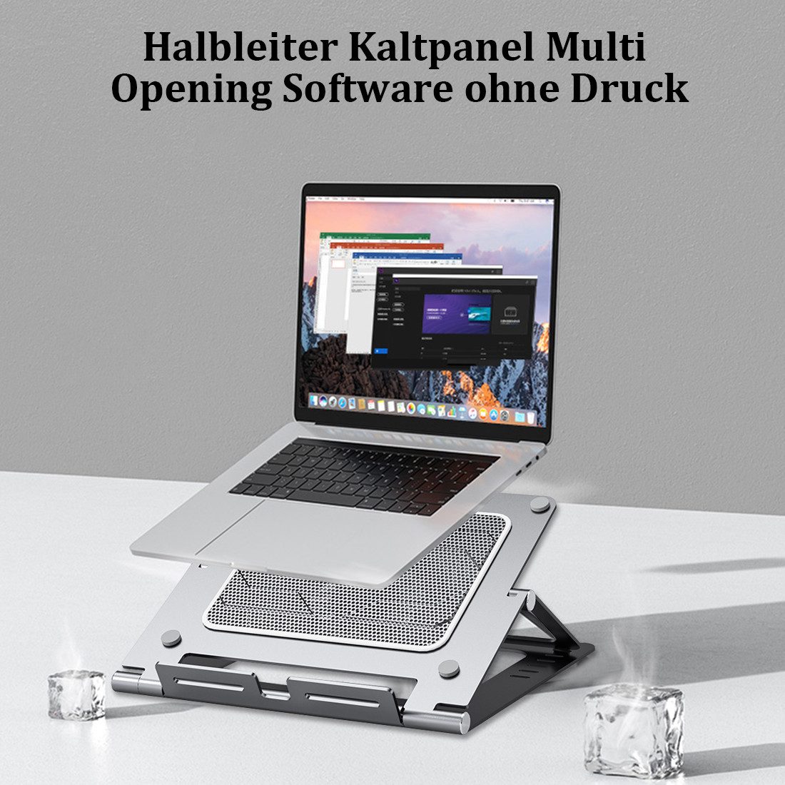 MOPUEA Laptoptisch Laptop-Ständer höhenverstellbar neigbar klappbar, tragbar (5052 Aluminiumlegierung + ABS, 1-St), Größenkompatibilität: 17,3 Zoll und darunter