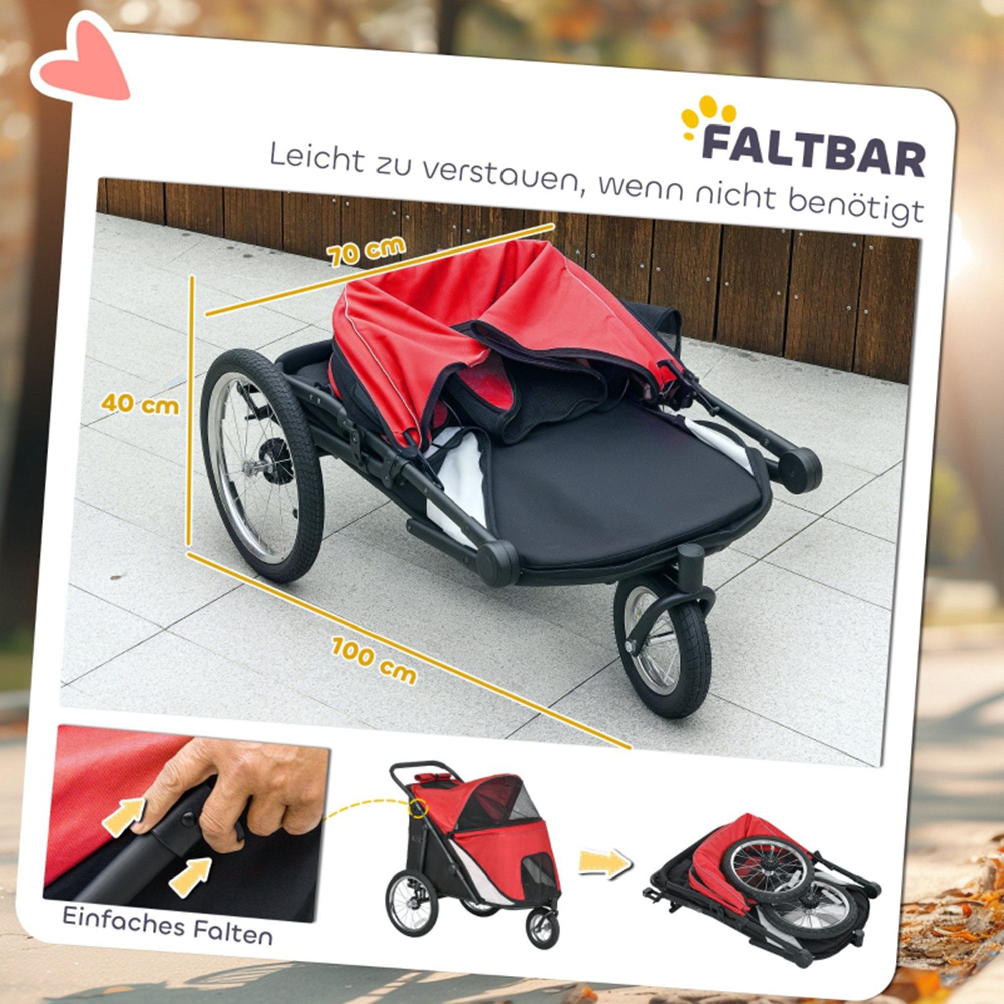 MC Star Hundebuggy faltbar, aufklappbar, Liegekissen, günstig online kaufen