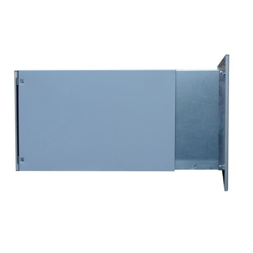 Letterbox24 Briefkasten B-242 XXL Edelstahl Mauerdurchwurf Briefkasten (Tiefe: 39-62 cm), mit Namensschild